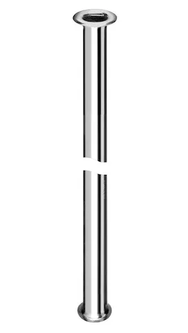 Kupferrohr Ø 10 mm, Einerseits mit Bördel Ø 14 mm für G 3/8 Überwurfmutter, andererseits mit Bördel Ø 18 mm für G 1/2 Überwurfmutter, 700 mm, chrom Kupferrohr Ø 10 mm, Einerseits mit Bördel Ø 14 mm für G 3/8 Überwurfmutter, andererseits mit Bördel Ø 18 mm für G 1/2 Überwurfmutter, 700 mm, chrom