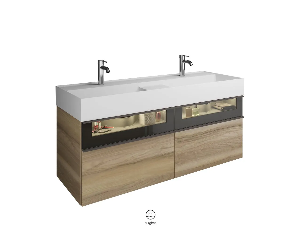 burgbad Badmöbelset „Yumo“ in Kieselgrau Matt burgbad Badmöbelset „Yumo“ in Kieselgrau Matt