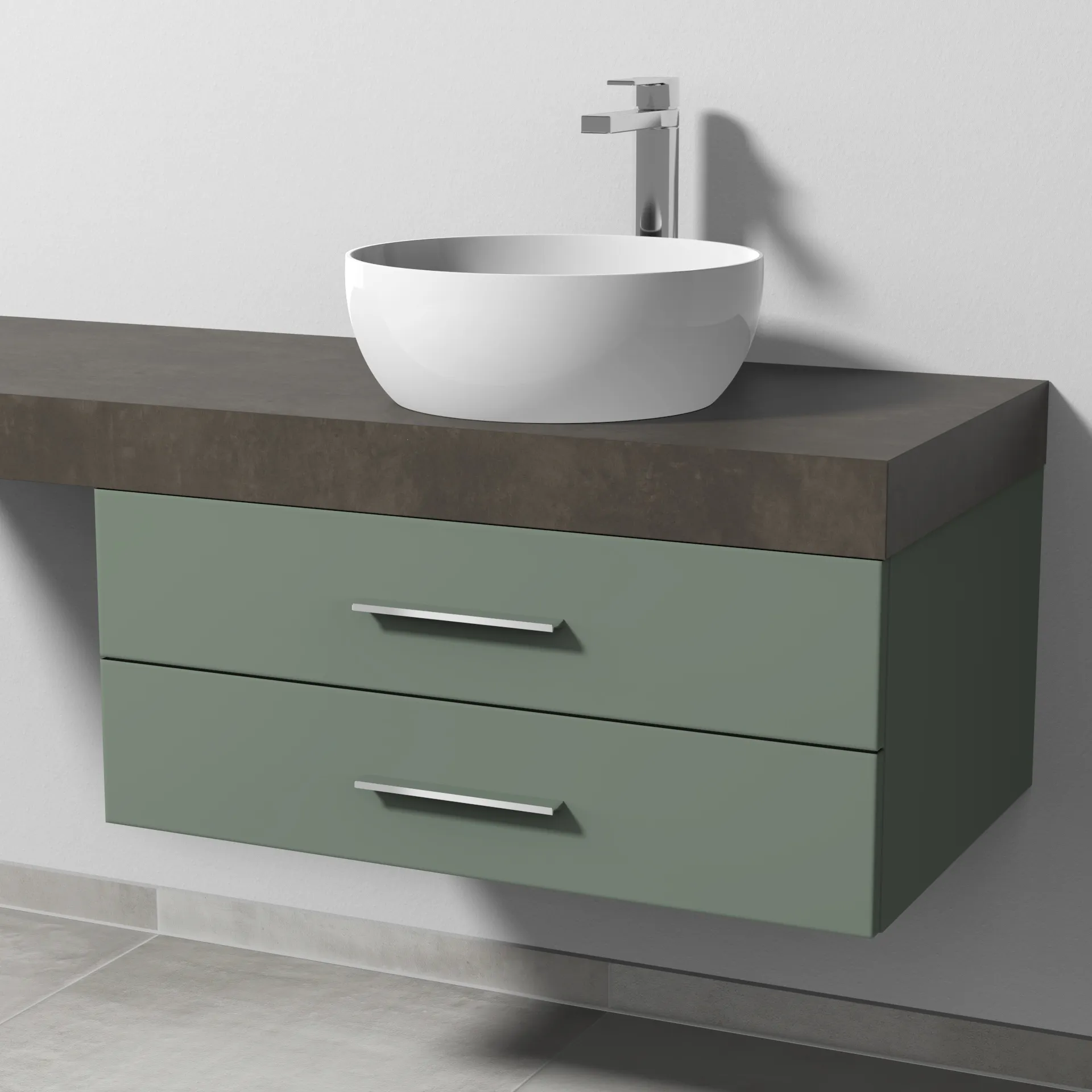 Sanipa Waschtischunterschrank „2morrow“ 800 × 340 × 520 mm in Soft-Green