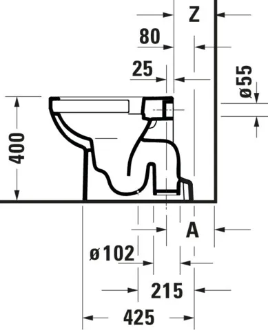 Stand-Tiefspül-WC „No.1“ 37 × 40 × 56 cm