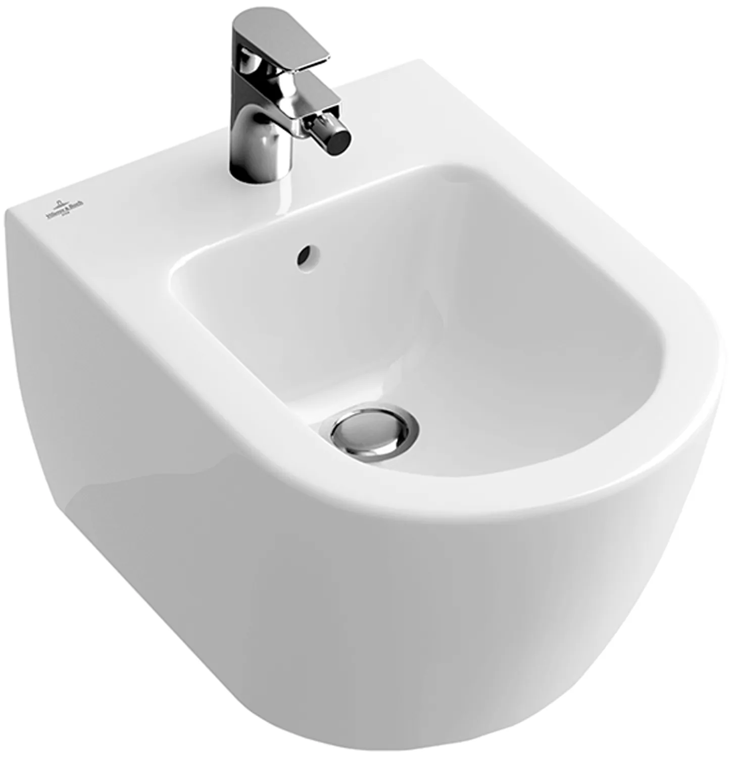 Villeroy & Boch Bidet „Subway 2.0“ Compact, Befestigung verdeckt, mit Hahnlochbohrung 35,5 × 48 × 28 cm