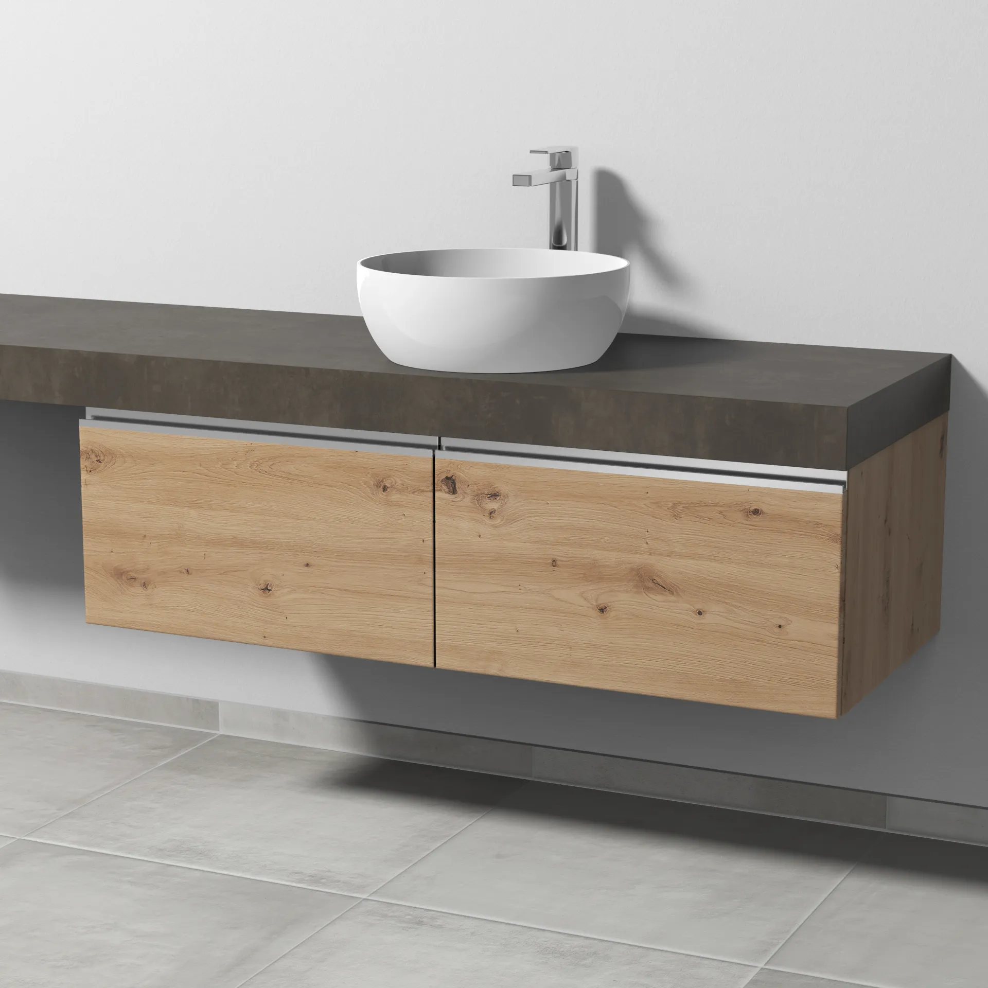 Sanipa Waschtischunterschrank „2morrow“ 1200 × 340 × 520 mm in Eiche Natural-Touch