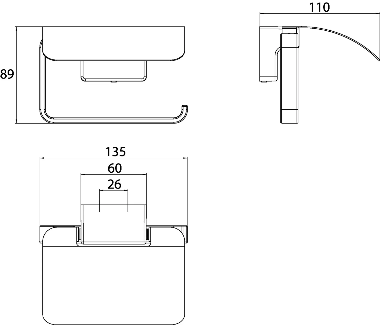 cue Papierhalter mit Deckelschwarz cue Papierhalter mit Deckelschwarz