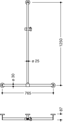 HEWI Haltegriff pulverbeschichtet „System 900“ in Schwarz tiefmatt / Chrom HEWI Haltegriff pulverbeschichtet „System 900“ in Schwarz tiefmatt / Chrom