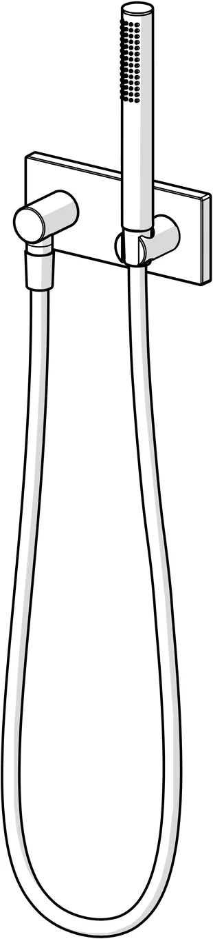 HansaLIVING Handbrausegarnitur HansaLIVING 4443 Rosetteeckig Abgang rund 1-strahlig Chrom HansaLIVING Handbrausegarnitur HansaLIVING 4443 Rosetteeckig Abgang rund 1-strahlig Chrom