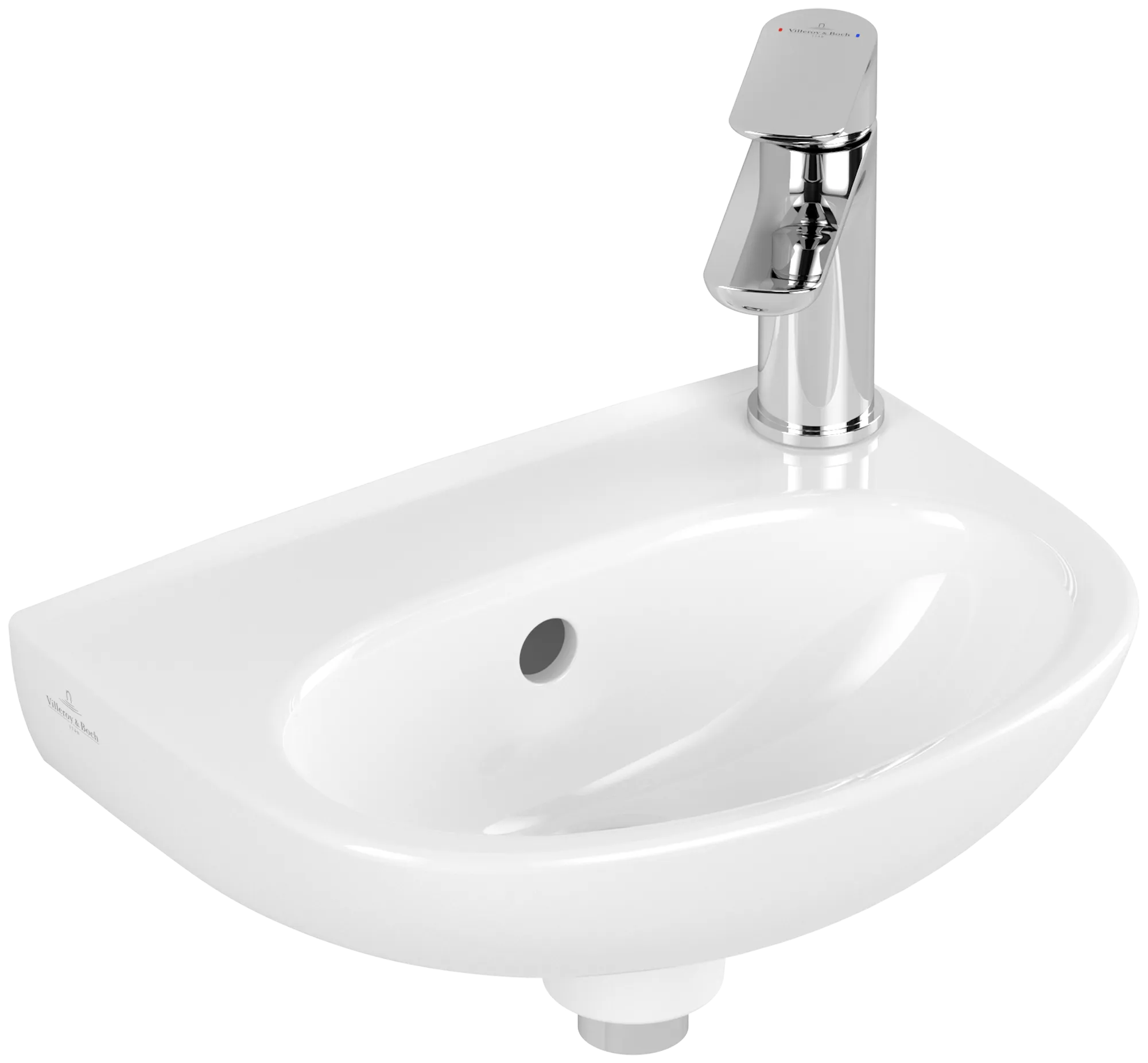 Villeroy & Boch Handwaschbecken „O.novo“ 275 × 360 × 145 mm, vorgestochene Hahnlochbohrung, für Becken mittig, Hahnlochposition seitlich in Weiß Alpin Villeroy & Boch Handwaschbecken „O.novo“ 275 × 360 × 145 mm, vorgestochene Hahnlochbohrung, für Becken mittig, Hahnlochposition seitlich in Weiß Alpin