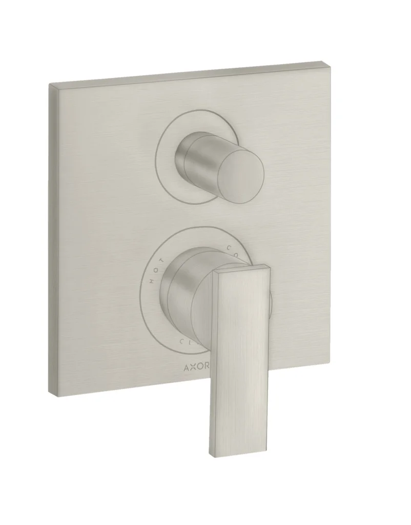 Hansgrohe AXOR Citterio Einhebel-Wannenmischer Unterputz, Edelstahl Optic, 2 Verbraucher, max. Durchfluss 25 l/min bei 3 bar, Keramikmischsystem, einstellbare Temperaturbegrenzung, Umsteller mit automatischer Rückstellung, Schalldämpfer, für Durchlauferh