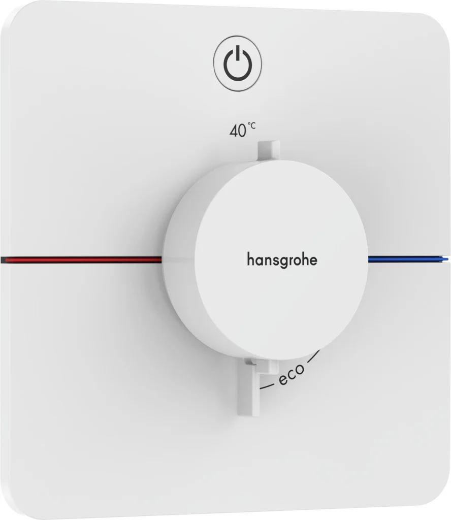 Hansgrohe ShowerSelect Comfort Q Thermostat Unterputz, Mattweiß, 1 Verbraucher, flache Rosette, einfache Installation Hansgrohe ShowerSelect Comfort Q Thermostat Unterputz, Mattweiß, 1 Verbraucher, flache Rosette, einfache Installation