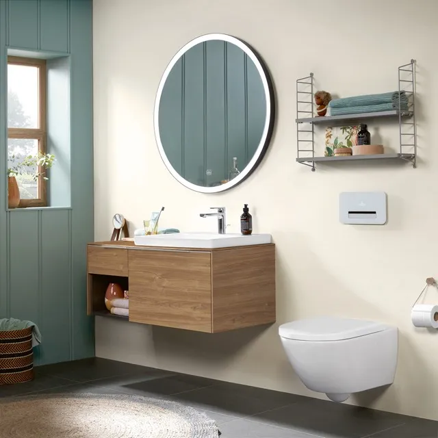 Villeroy & Boch Waschtischunterschrank mit Regalelement „Subway 3.0“ für Schrankwaschtisch 1001 × 423 × 516 mm Kansas Oak, für Becken rechts