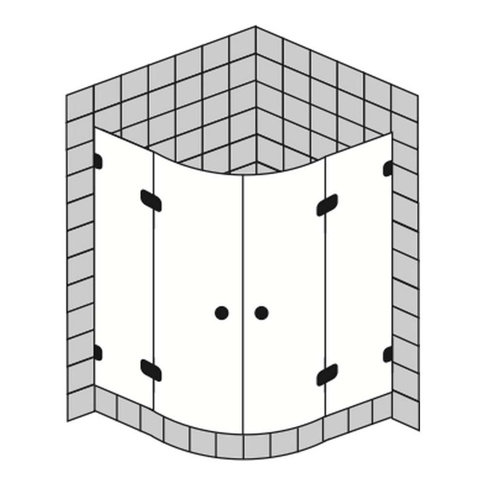 Sprinz Viertelkreis-Duschkabine Viertelkreis Flügeltüren 4-teilig „Fortuna“ B: 1000 mm H: 2000 mm T: 1000 mm Sprinz Viertelkreis-Duschkabine Viertelkreis Flügeltüren 4-teilig „Fortuna“ B: 1000 mm H: 2000 mm T: 1000 mm