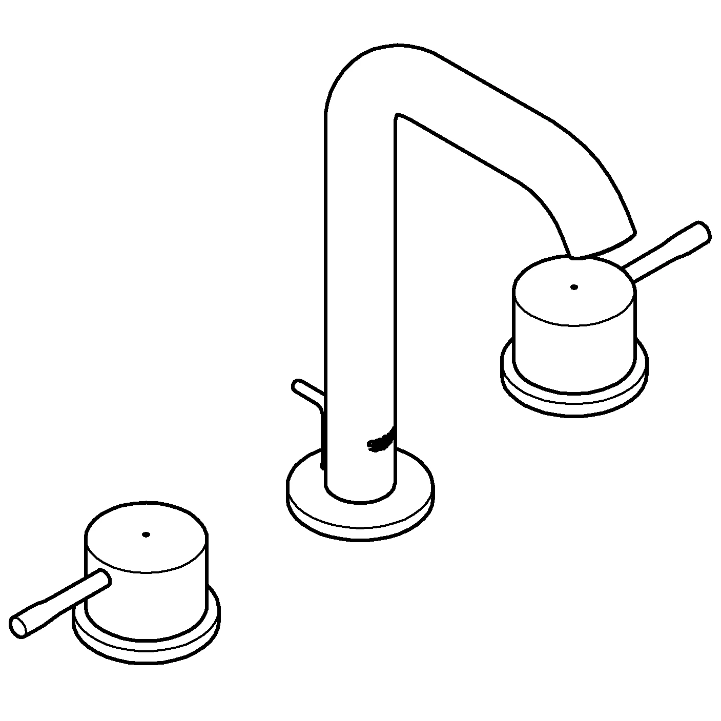 3-Loch-Waschtischbatterie Essence 20296_1, Zugstangen-Ablaufgarnitur 1 1/4'', chrom