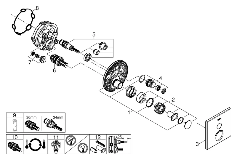 Grohe Grohtherm SmartControl Thermostat chrom Grohe Grohtherm SmartControl Thermostat chrom