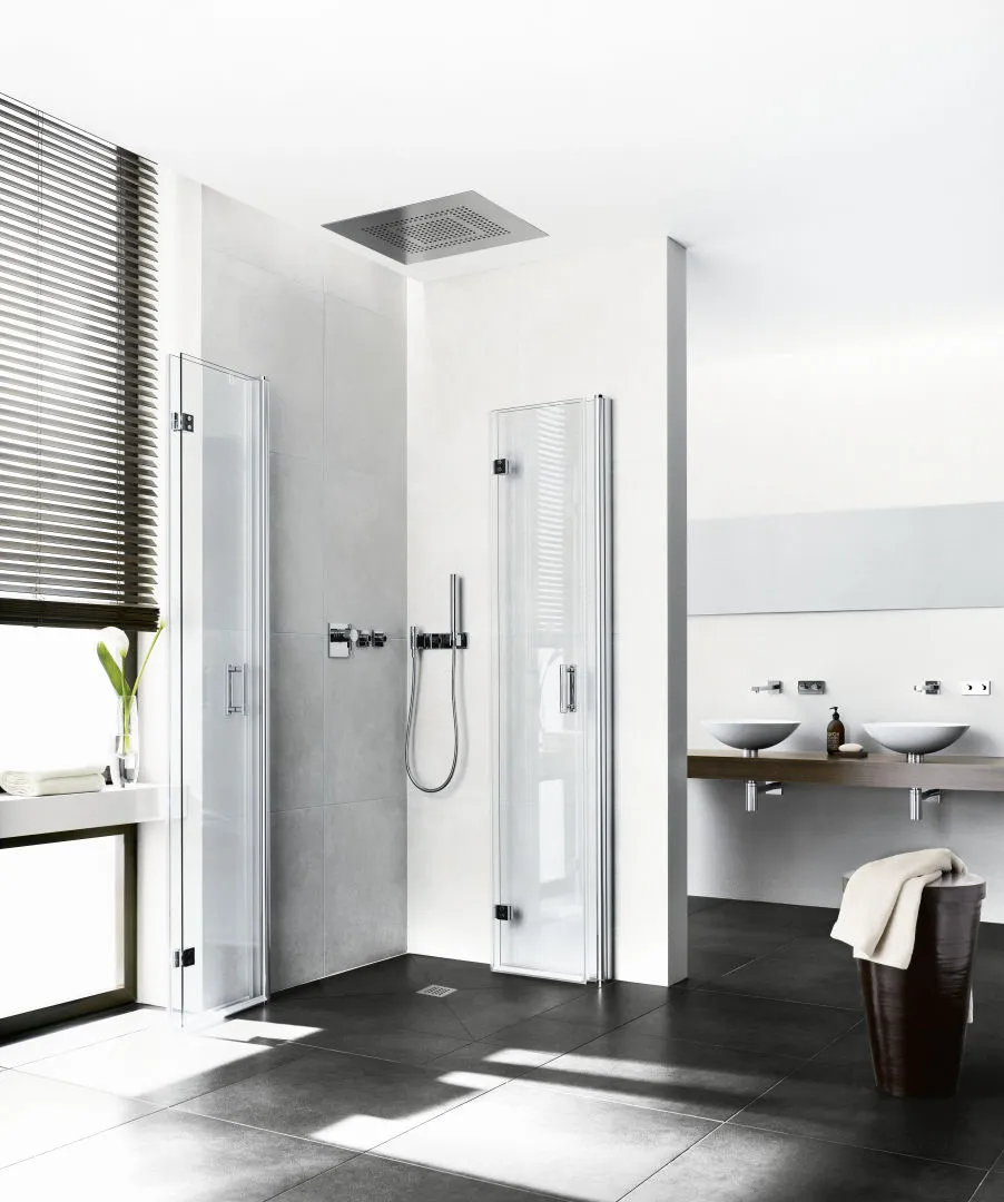 Kermi Pendel-Falttür Eckeinstieg 2-teilig Halbteil rechts „Diga“ Glas Klar, Profile Silber Hochglanz, Falttür BV: 730 - 750 mm GAK: 715 - 735 mm WE: 740 - 760 mm H: 1850 mm Kermi Pendel-Falttür Eckeinstieg 2-teilig Halbteil rechts „Diga“ Glas Klar, Profile Silber Hochglanz, Falttür BV: 730 - 750 mm GAK: 715 - 735 mm WE: 740 - 760 mm H: 1850 mm