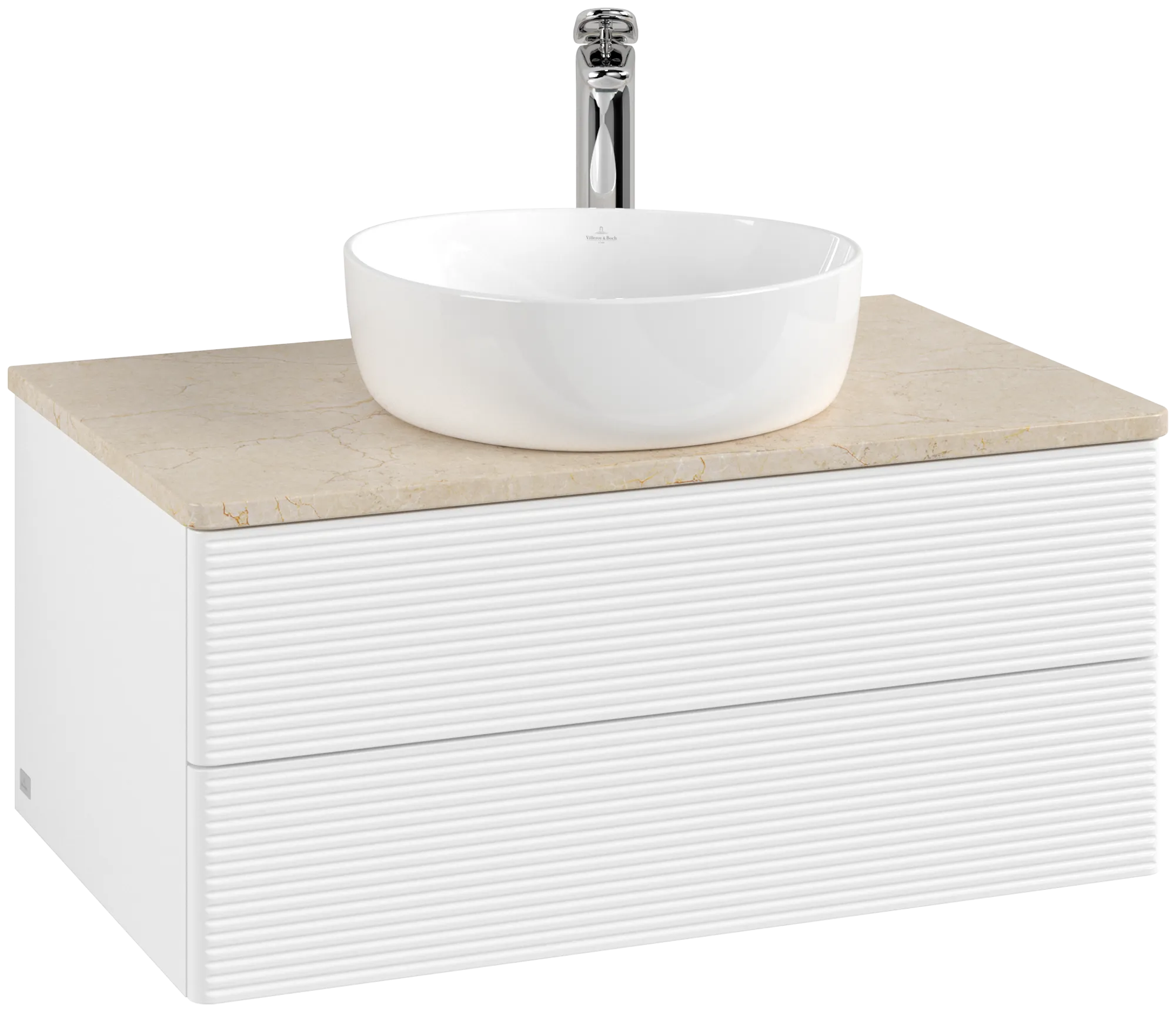 Villeroy & Boch Antao Waschbeckenunterschrank L19_5, 800x360x500 mm, White Matt Lacquer / Botticino