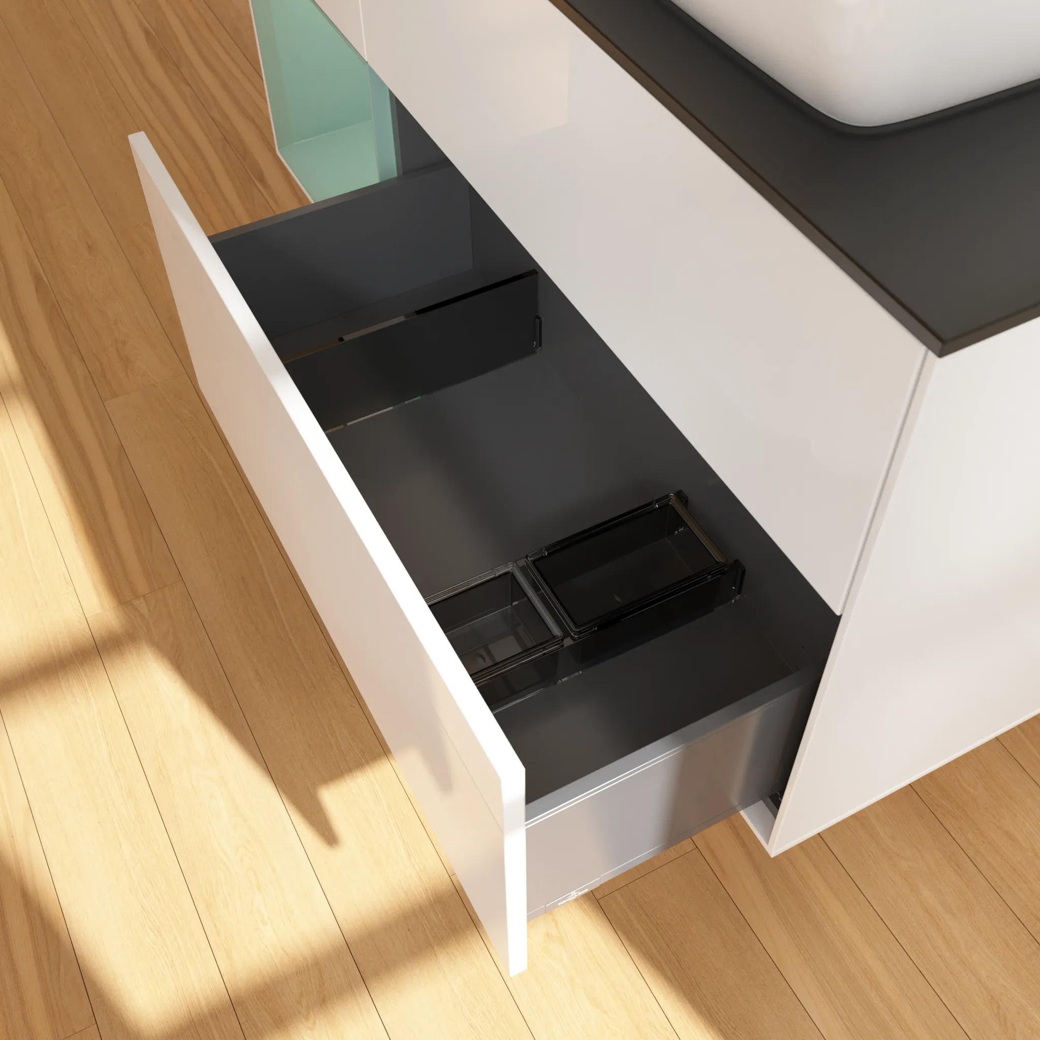 Villeroy & Boch Waschtischunterschrank „Finion“ für Schrankwaschtisch 1200 × 603 × 501 mm Glossy White Lacquer, für Becken rechts