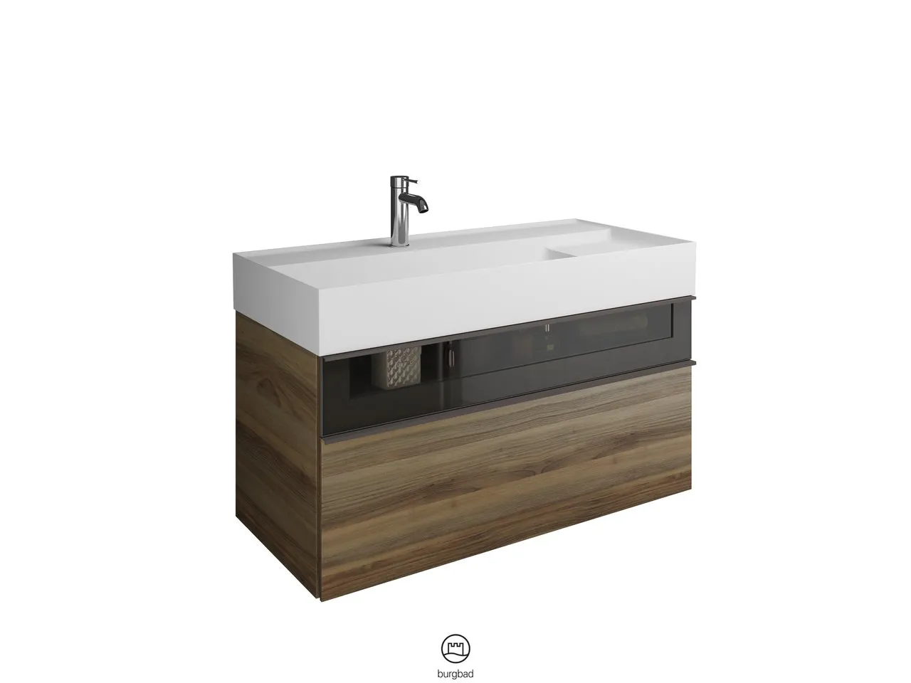 burgbad Yumo PG1 Mi-Waschtisch inkl. WTU (SFKL102), 470x1015x610 burgbad Yumo PG1 Mi-Waschtisch inkl. WTU (SFKL102), 470x1015x610