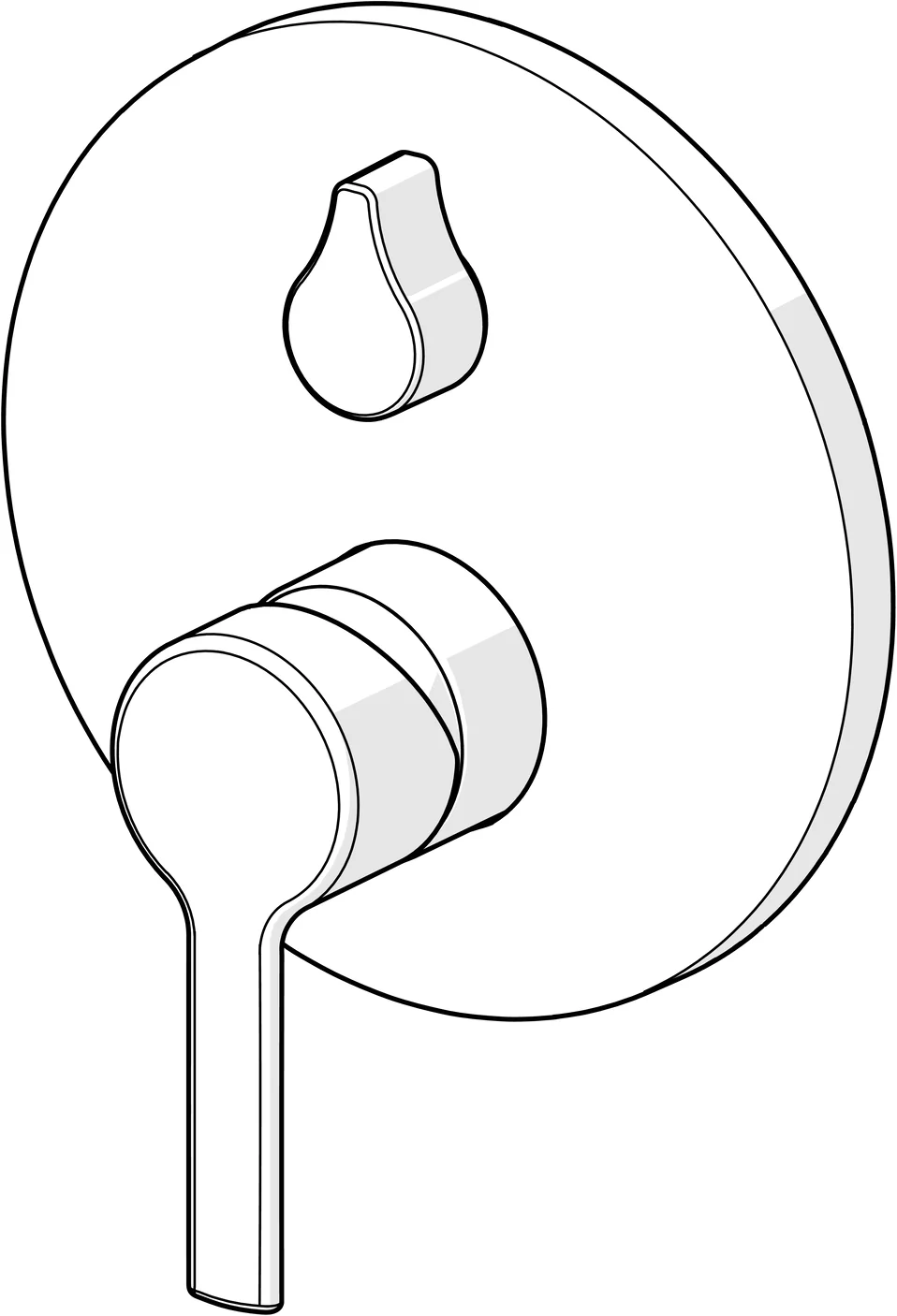 HansaRONDA Wannen- und Brausearmatur, Einhebelmischer Fertigmontageset für Wanne/Brause HansaRONDA 8384 Rosette rund Chrom