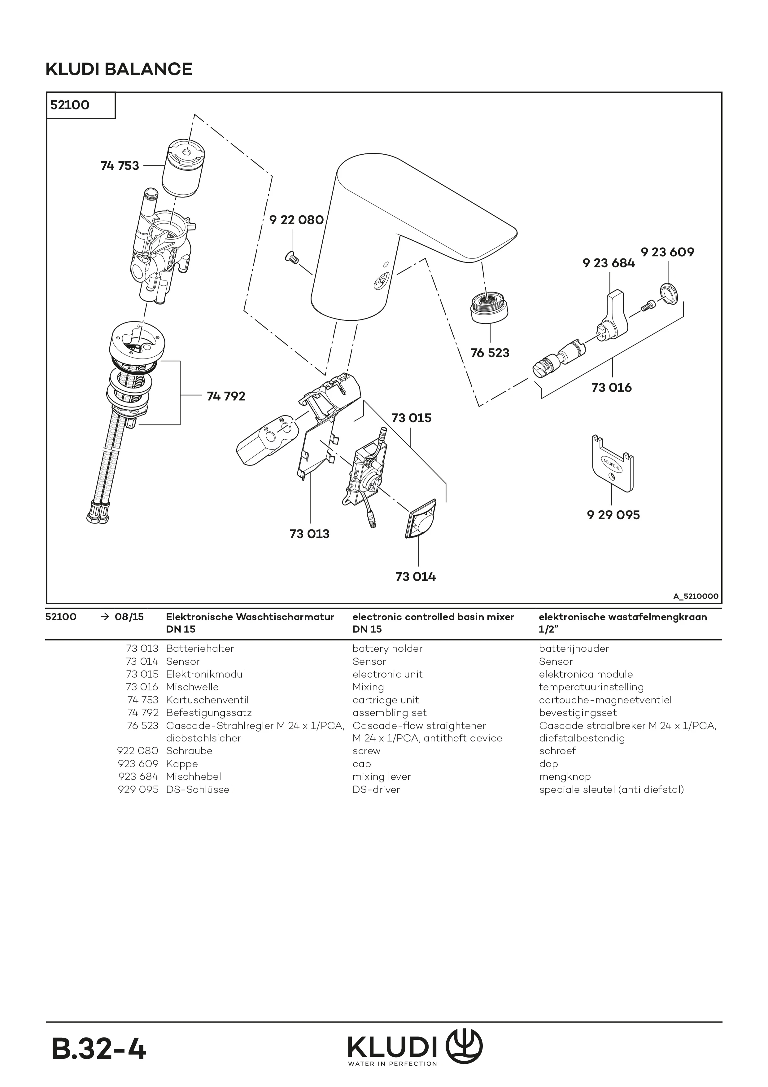 BALANCE Elektronische WTArmatur mit Batterie chrom BALANCE Elektronische WTArmatur mit Batterie chrom