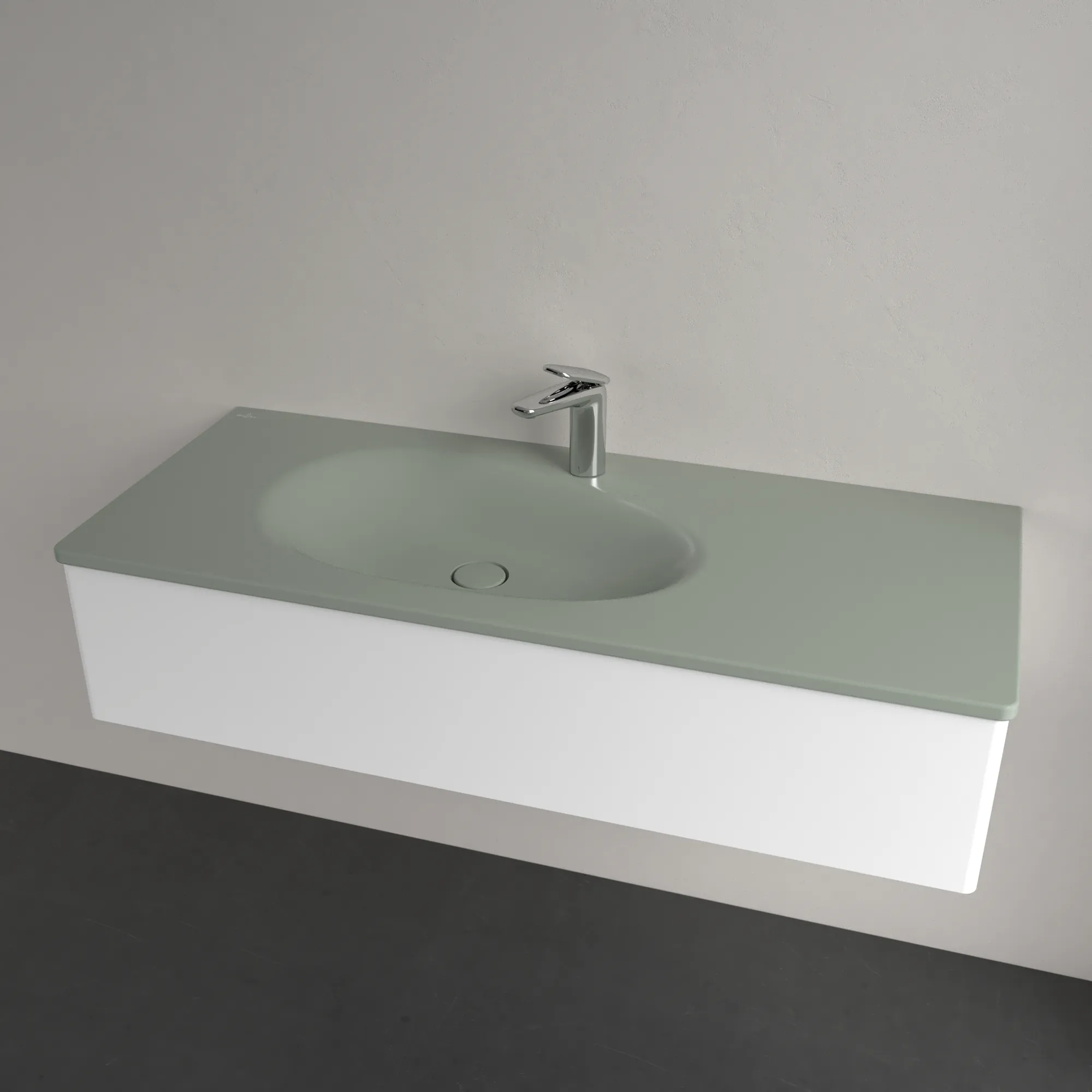 Villeroy & Boch Wandwaschtisch „Antao“ 1200 × 500 × 150 mm, für Becken links in Morning Green Villeroy & Boch Wandwaschtisch „Antao“ 1200 × 500 × 150 mm, für Becken links in Morning Green