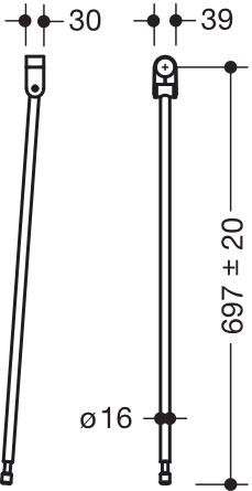 HEWI Bodenstütze „Serie 805 Classic“ in Tiefschwarz