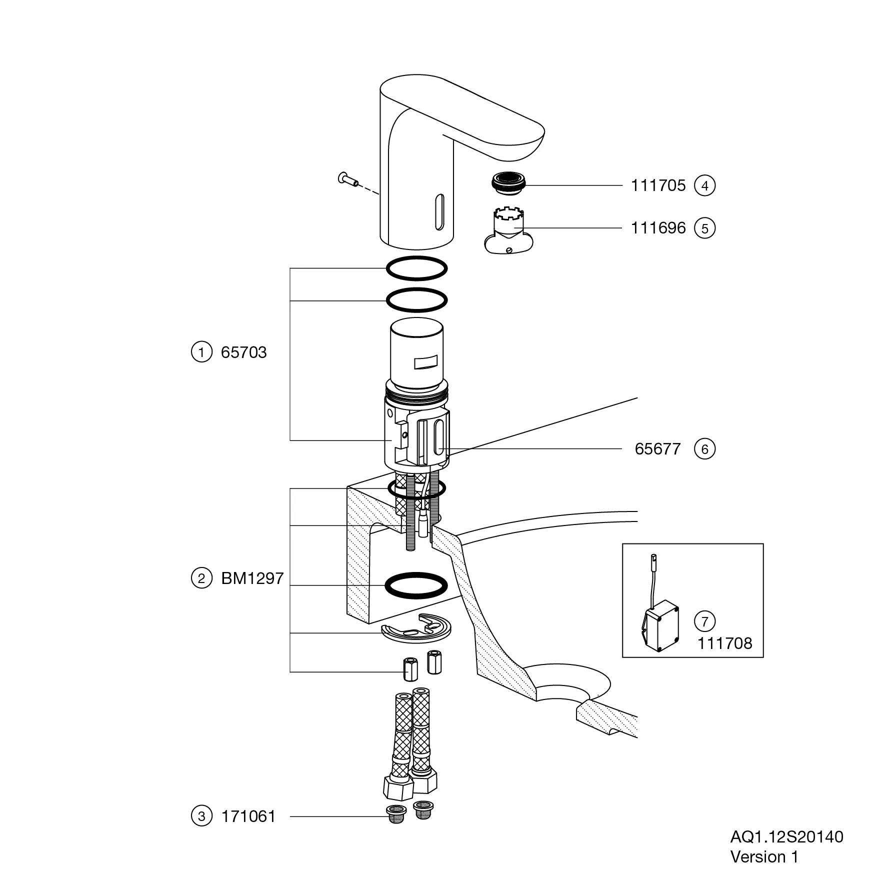 SENSORIC Waschtischarmatur elektr., verchromt, rund, Batteriebetrieb SENSORIC Waschtischarmatur elektr., verchromt, rund, Batteriebetrieb