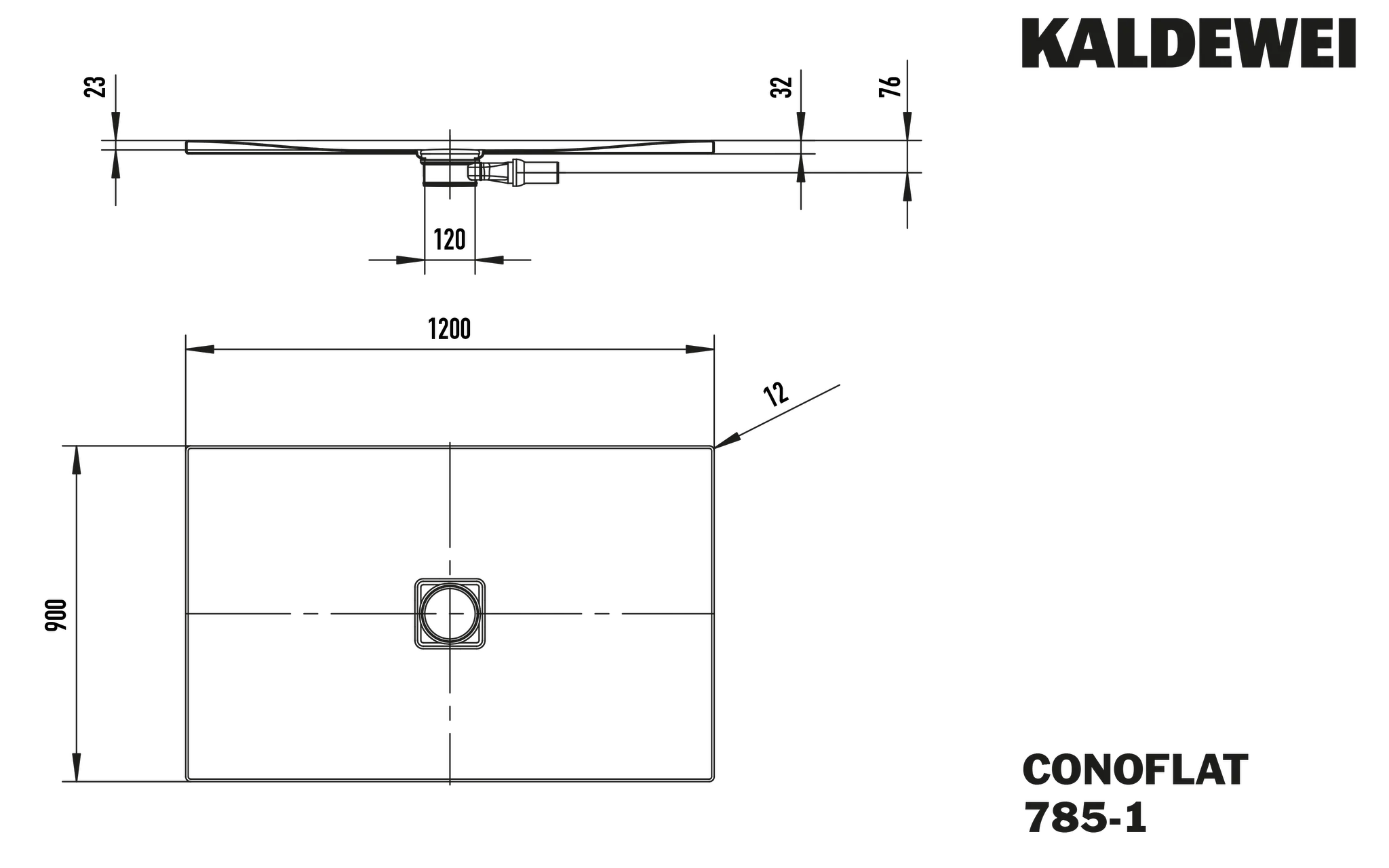 Kaldewei rechteck Duschwanne „Conoflat“ 90 × 120 cm in alpinweiß Kaldewei rechteck Duschwanne „Conoflat“ 90 × 120 cm in alpinweiß