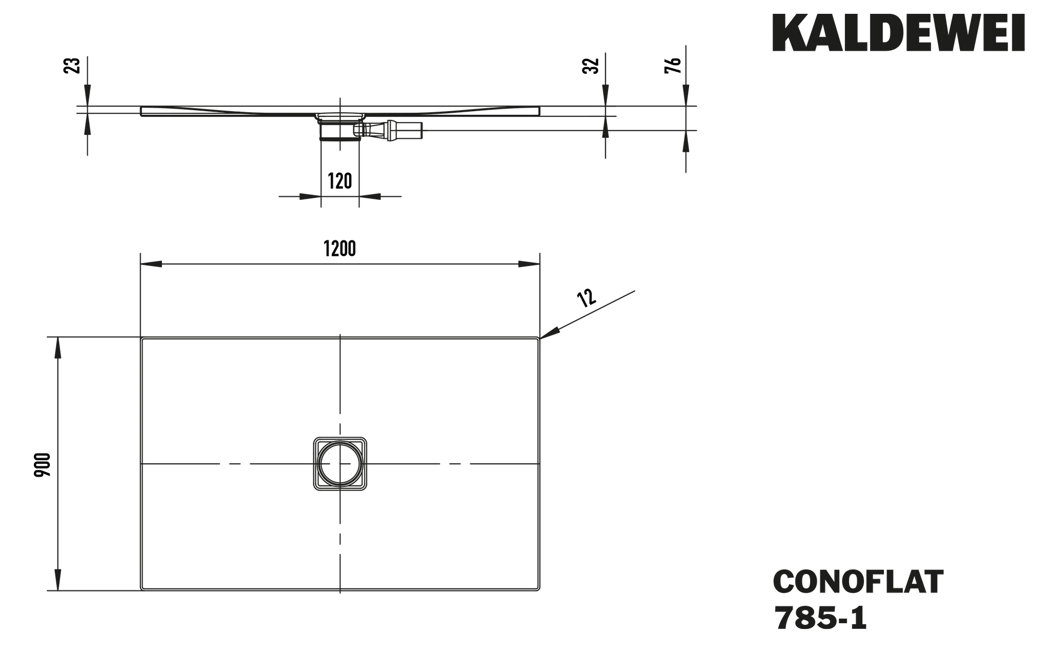 Kaldewei CONOFLAT Duschfläche, alpinweiß, 900 x 1200 mm, bodengleich, 23 mm tief Kaldewei CONOFLAT Duschfläche, alpinweiß, 900 x 1200 mm, bodengleich, 23 mm tief