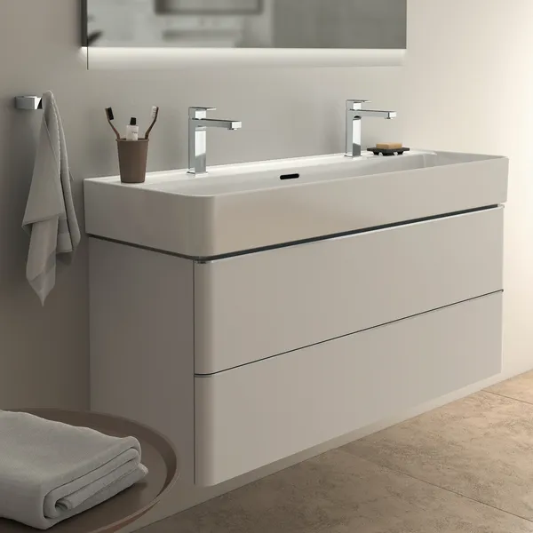 Waschtischarmatur Edge, Grande Slim, 5 l/min., ohne Ablaufgarnitur, Ausladung 138mm, Chrom Waschtischarmatur Edge, Grande Slim, 5 l/min., ohne Ablaufgarnitur, Ausladung 138mm, Chrom