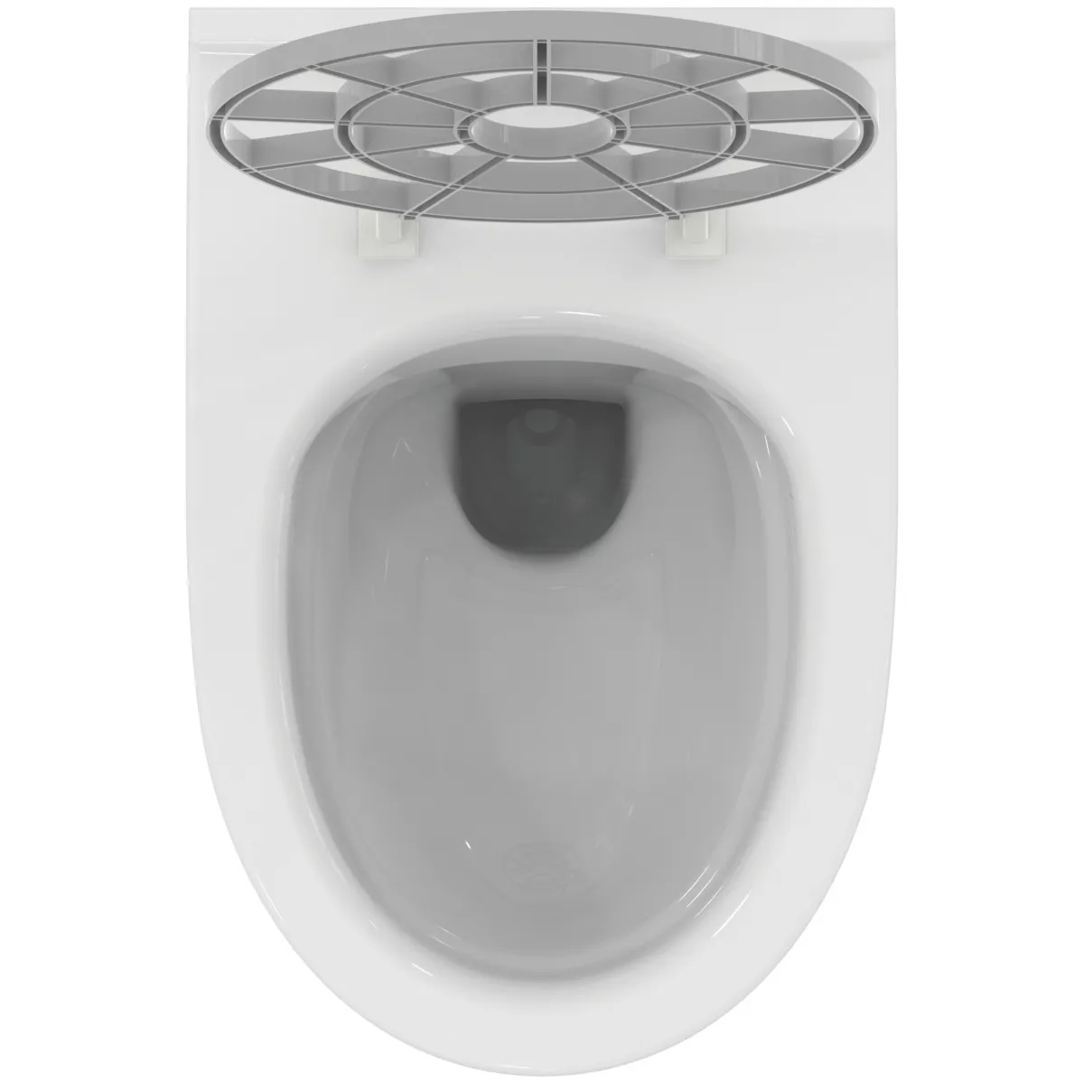 Fäkalienausguß mit Wandtiefspül-WC i.life A Randlos 360x540x330mm SmartGuard+ Weiß mit WC-Klapprost Grau Fäkalienausguß mit Wandtiefspül-WC i.life A Randlos 360x540x330mm SmartGuard+ Weiß mit WC-Klapprost Grau