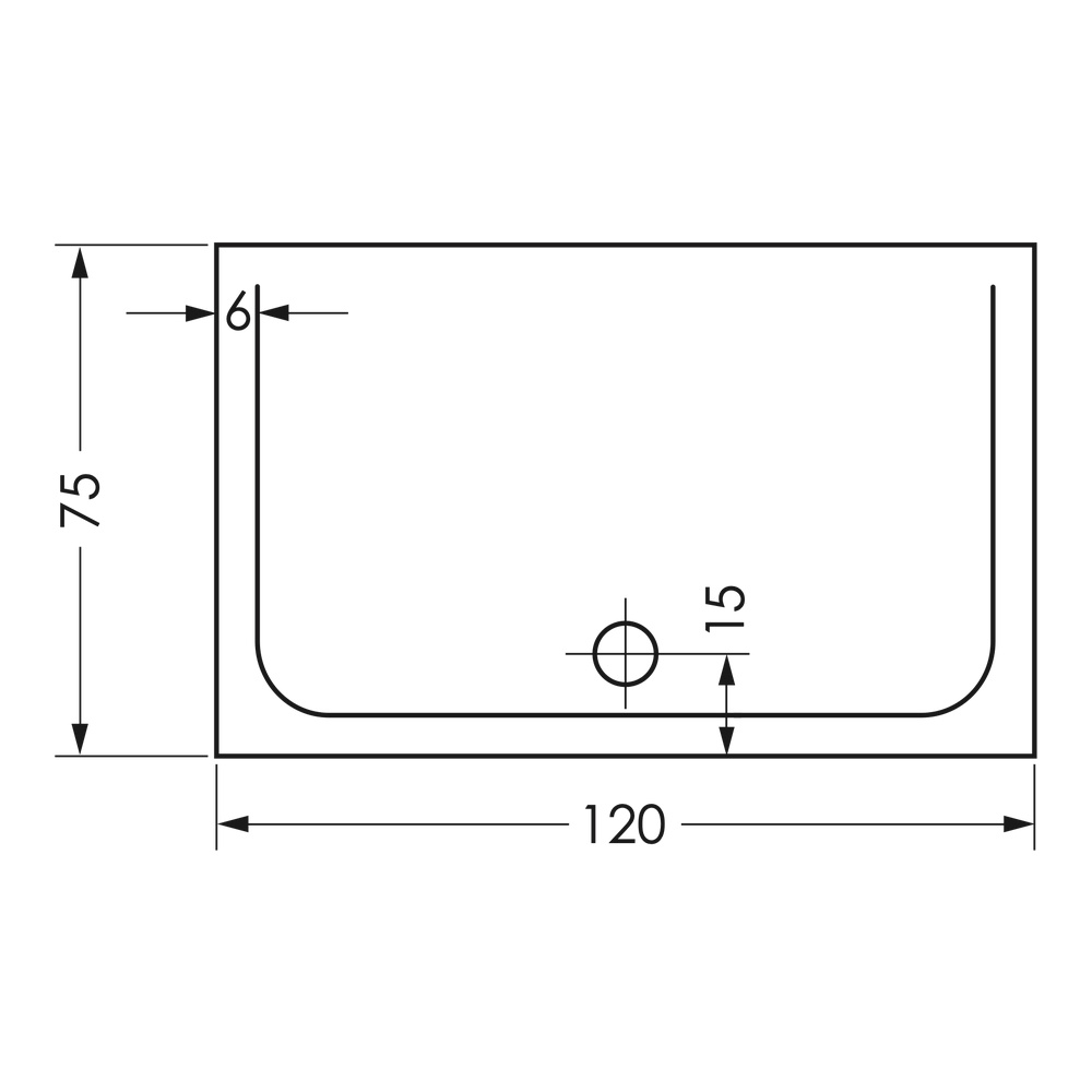repaBAD rechteck Duschwanne „Como“ 1200 × 750 mm