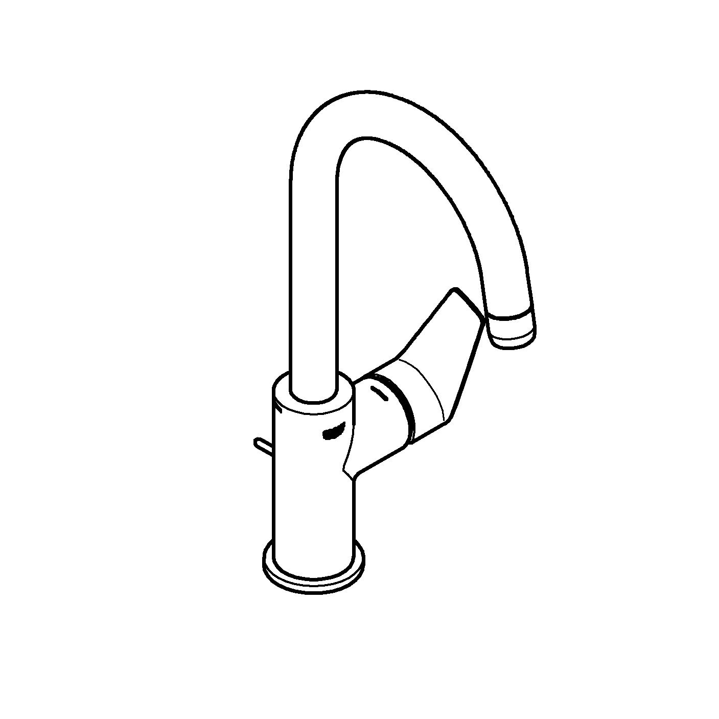 Einhand-Waschtischbatterie BauEdge 23760_1, L-Size, Einlochmontage, mit Temperaturbegrenze, EcoJoy Mousseur 5,7 l/min, schwenkbarer Rohrauslauf, Zugstangen-Ablaufgarnitur aus Kunststoff 1 1/4″, chrom