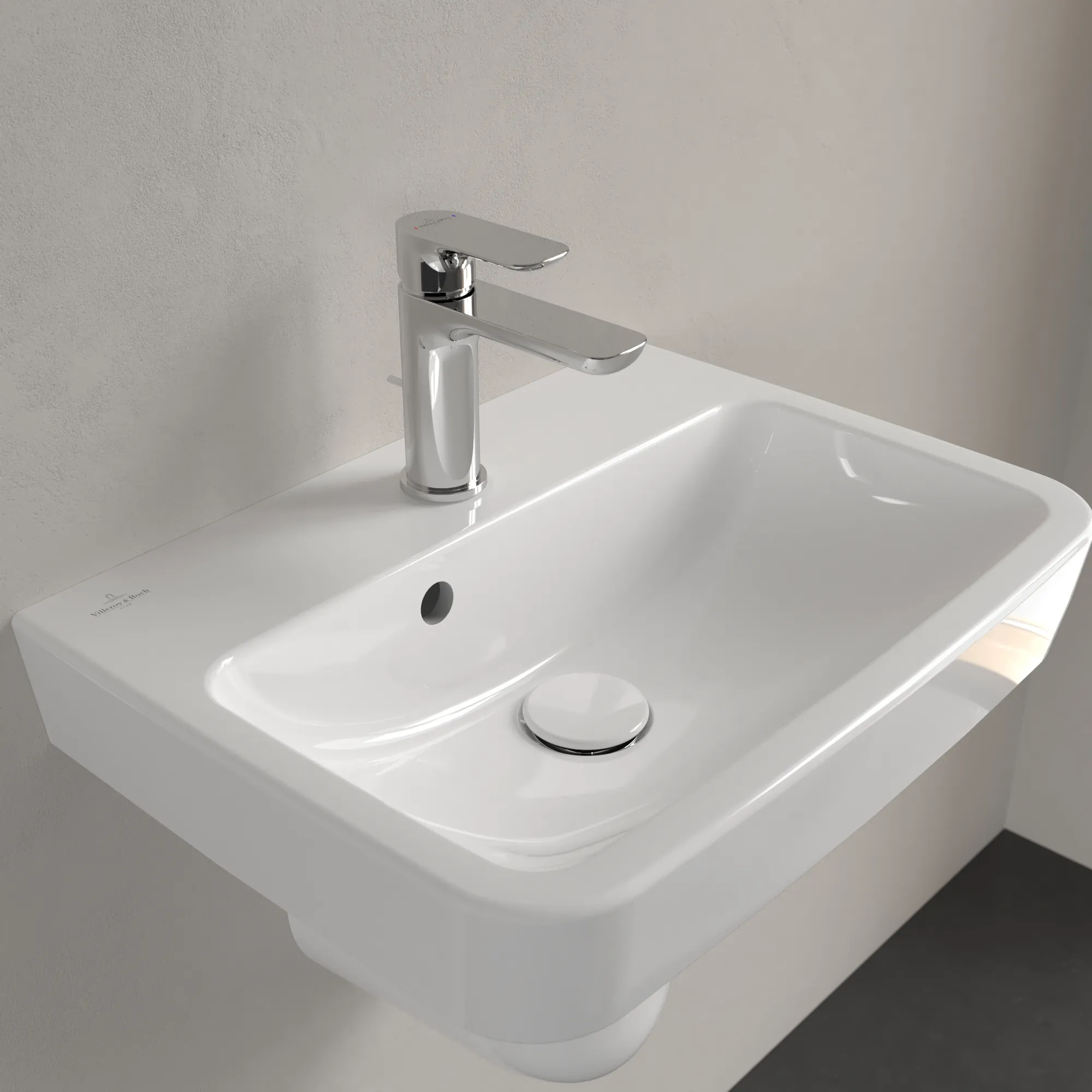 Villeroy & Boch Handwaschbecken „O.novo“ 500 × 370 × 160 mm, für Becken mittig, mit Hahnlochbohrung, Hahnlochposition mittig in Weiß Alpin Villeroy & Boch Handwaschbecken „O.novo“ 500 × 370 × 160 mm, für Becken mittig, mit Hahnlochbohrung, Hahnlochposition mittig in Weiß Alpin