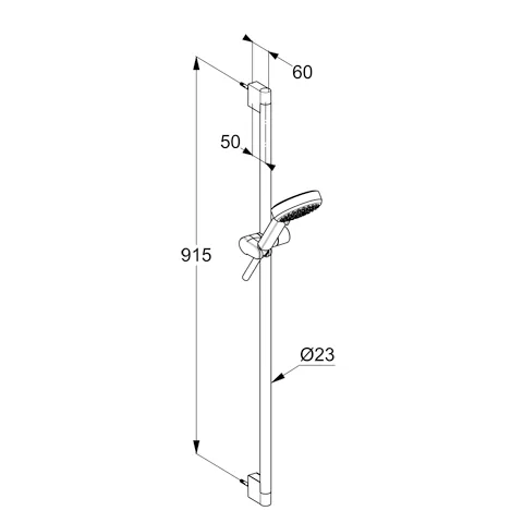 Kludi-DIVE Brause-Set Dive S 3S 900 mm chrom
