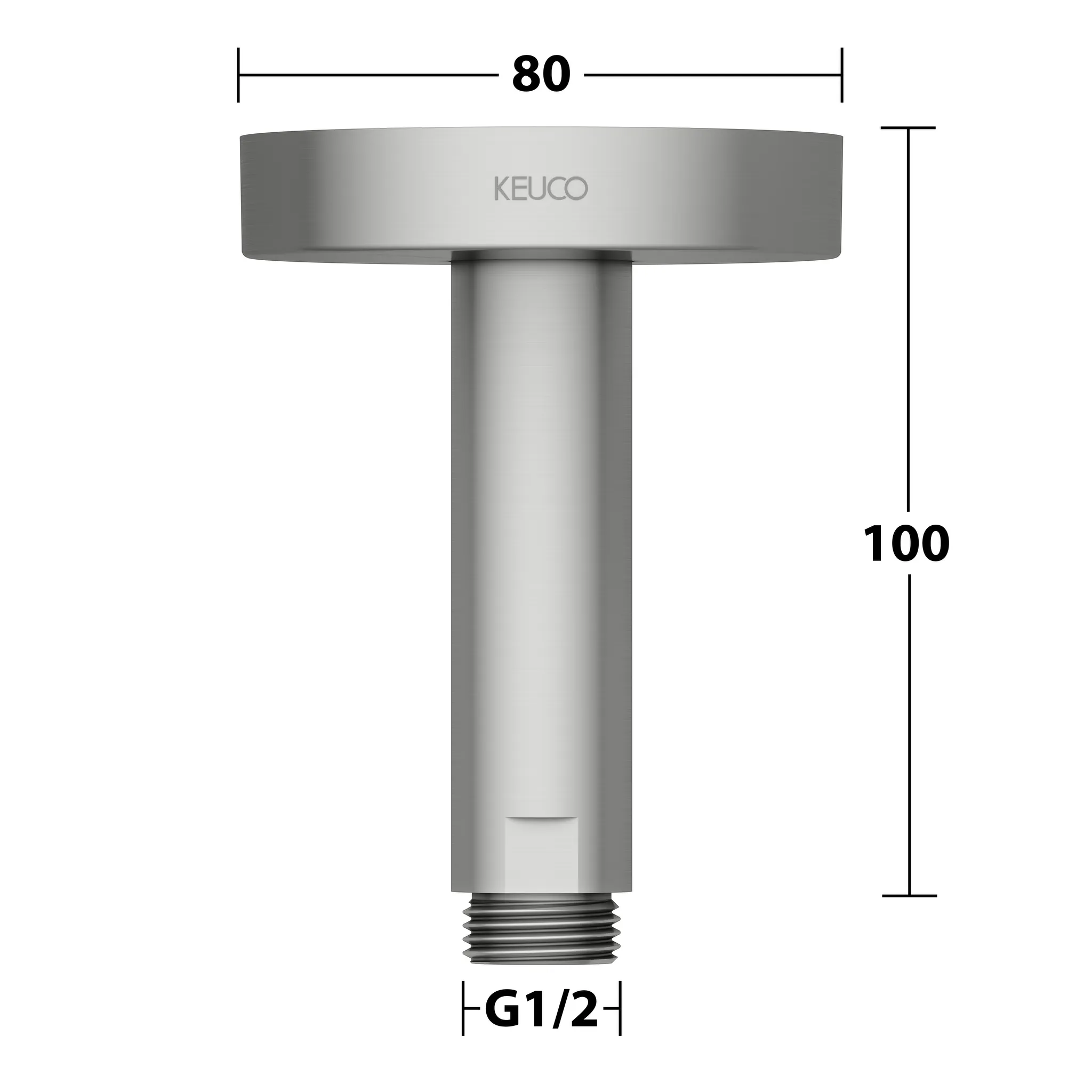 Brausen und Brausezubehör Brausearm Deckenanschluss 100 mm Edelstahl-finish rund