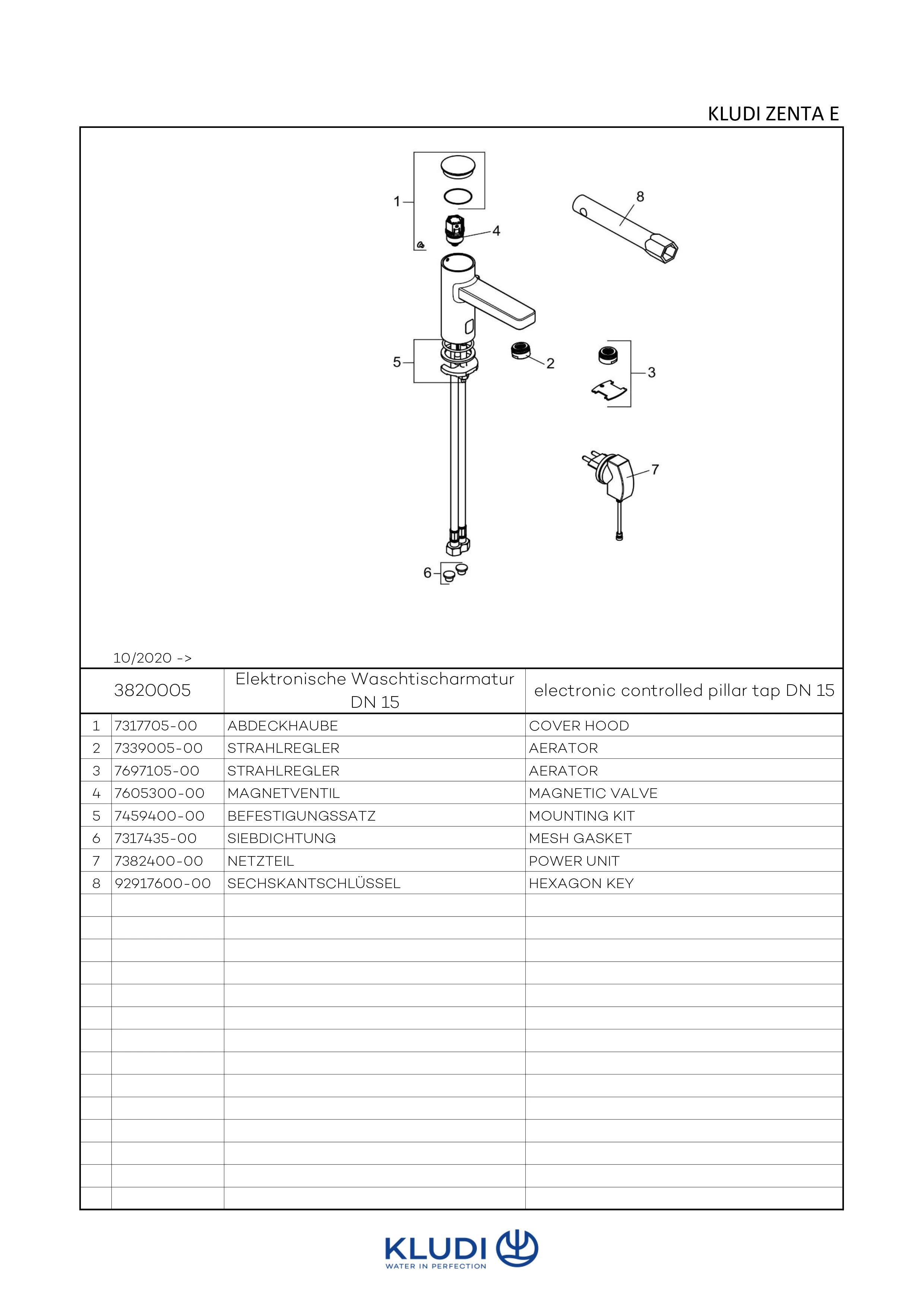 Kludi ZENTA SL Elektronische Waschtischarmatur DN 15, chrom Kludi ZENTA SL Elektronische Waschtischarmatur DN 15, chrom