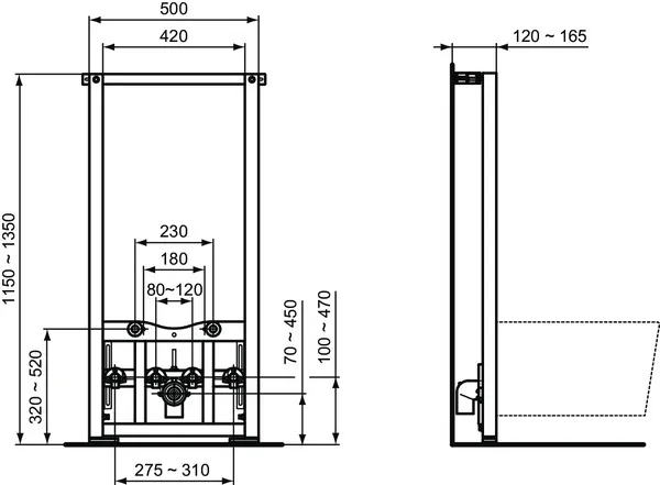 Ideal Standard Vorwand-/Einbauelement für Bidet „ProSys“ 115 × 42 × 12 cm Ideal Standard Vorwand-/Einbauelement für Bidet „ProSys“ 115 × 42 × 12 cm