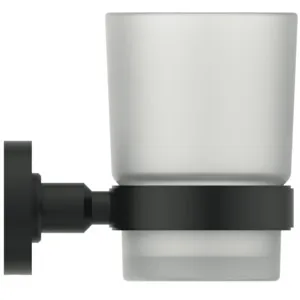 Zahnbecher IOM aus satiniertem Glas Chrom Zahnbecher IOM aus satiniertem Glas Chrom