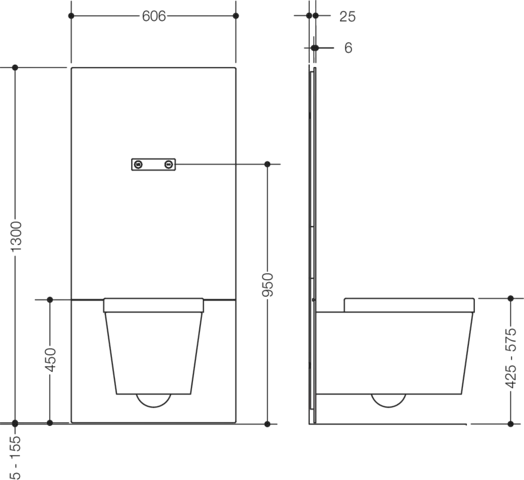 HEWI WC-Modul S 50 Höhenverstellbar