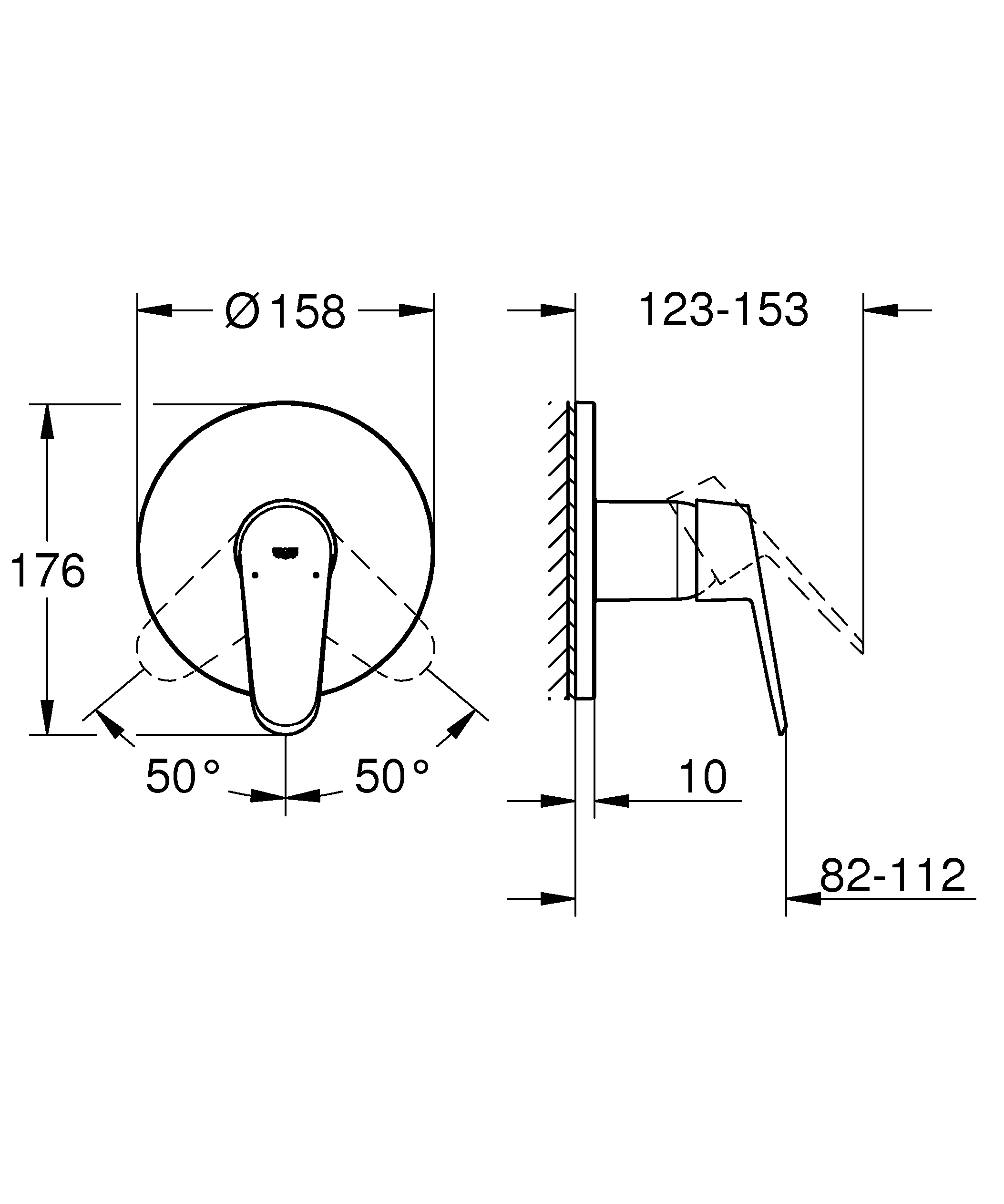 Einhand-Brausebatterie Eurodisc Cosmopolitan 24055_2, Fertigmontageset für Rapido SmartBox, chrom