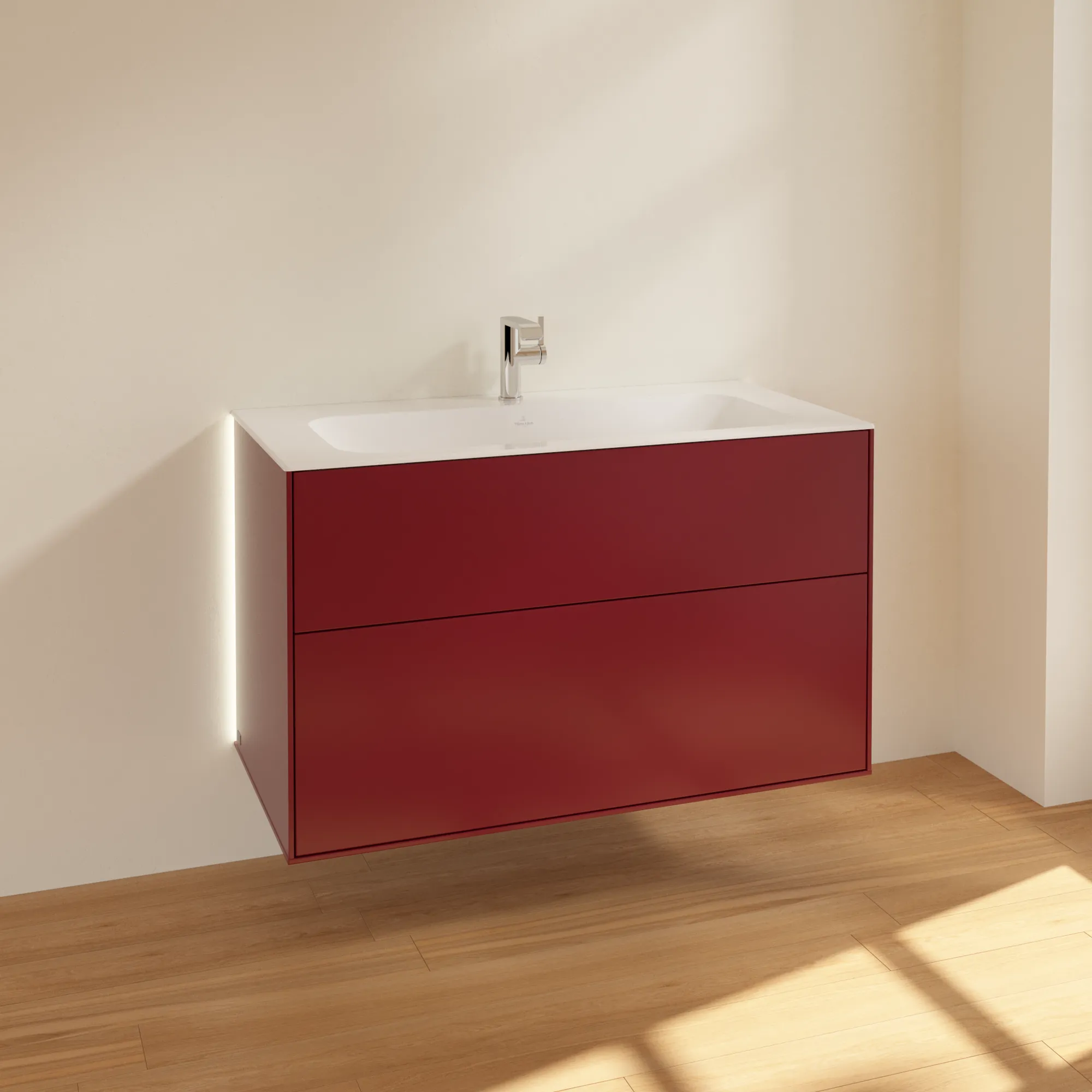 Villeroy & Boch Waschtischunterschrank „Finion“ für Schrankwaschtisch 996 × 591 × 498 mm Peony Matt Lacquer, für Becken mittig