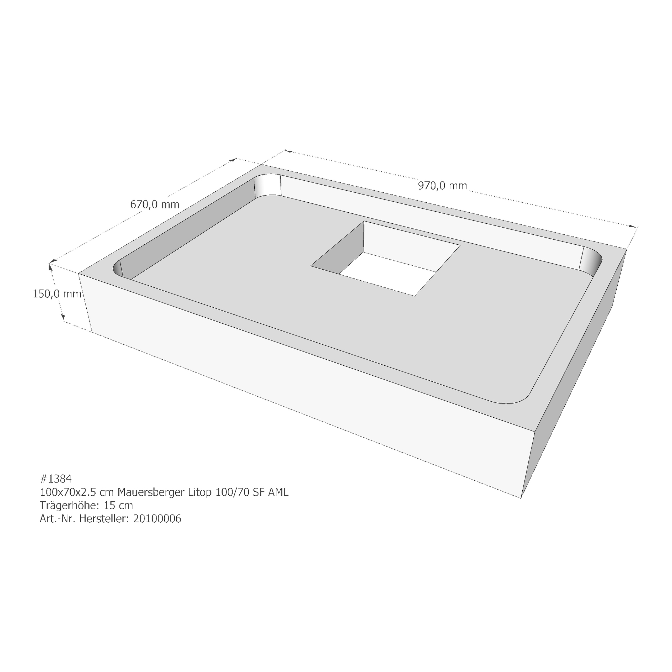 Duschwannenträger für Mauersberger Litop 100/70 SF 100 × 70 × 3 cm Duschwannenträger für Mauersberger Litop 100/70 SF 100 × 70 × 3 cm