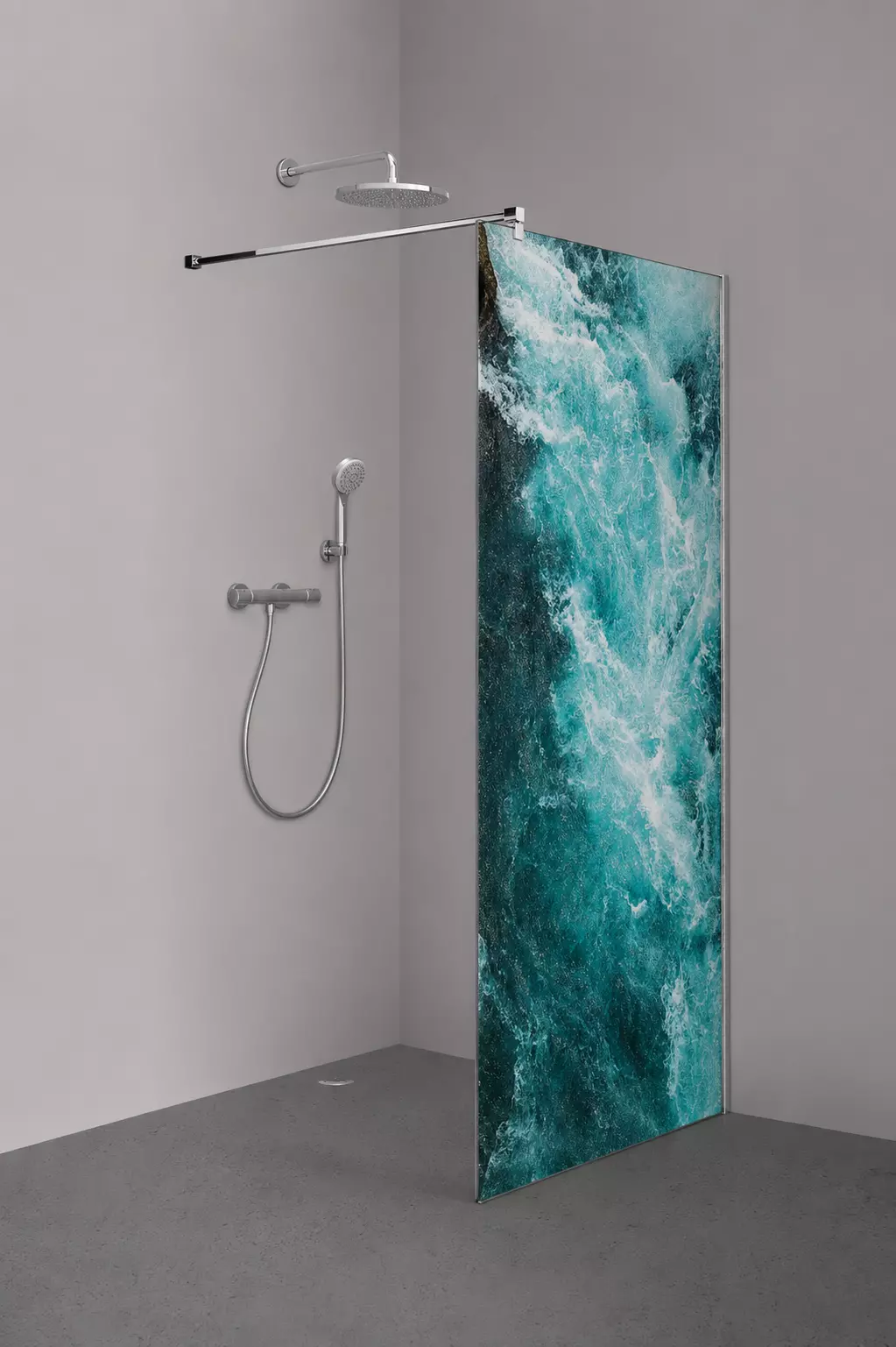 Sprinz Walk-In-Duschkabine Freistehende Scheibe mit Digitaldruck vollflächig „Inloop Color“ B: 1000 mm H: 2100 mm Sprinz Walk-In-Duschkabine Freistehende Scheibe mit Digitaldruck vollflächig „Inloop Color“ B: 1000 mm H: 2100 mm