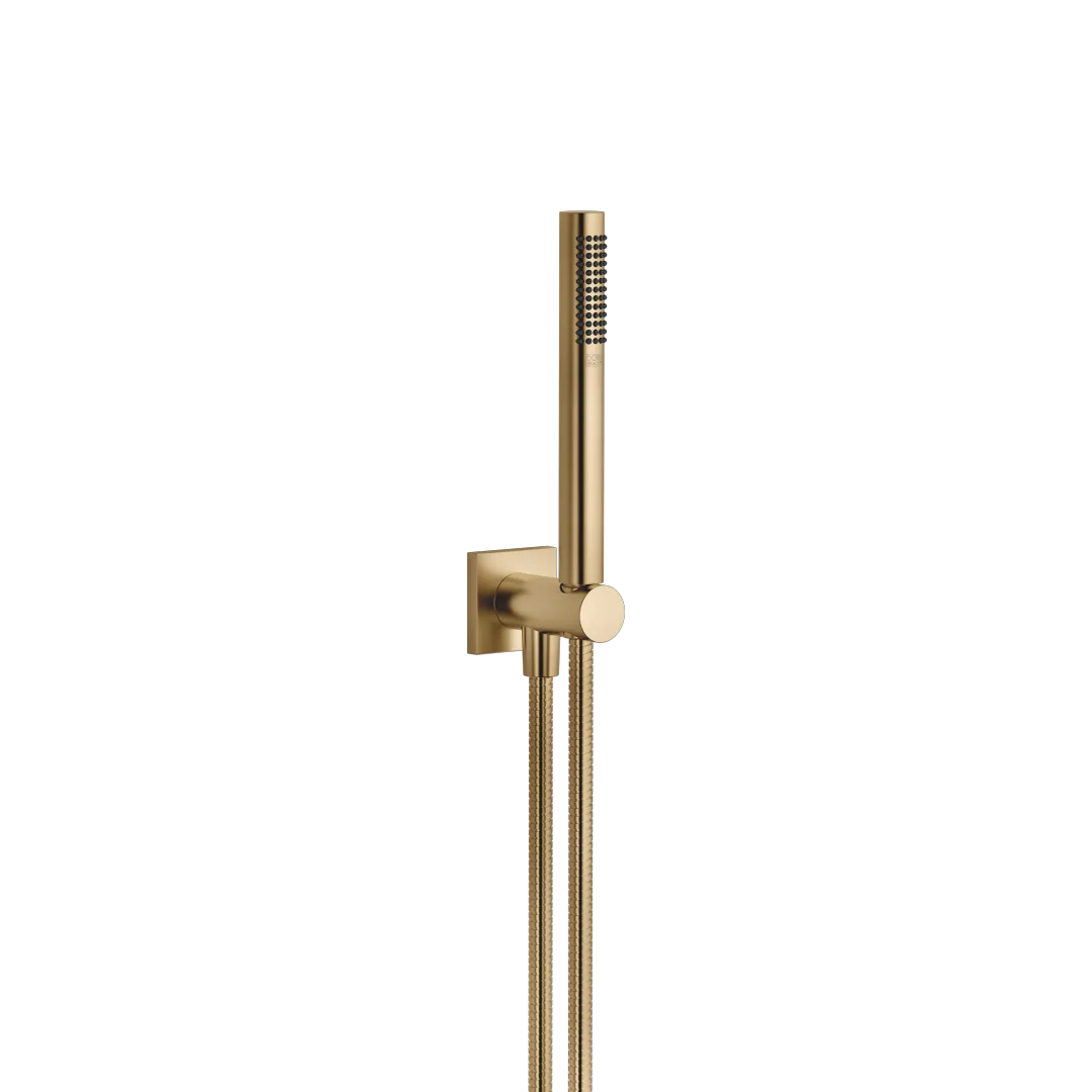 Dornbracht Schlauchbrausegarnitur SERIENSPEZIFISCH Dark Brass gebürstet PVD DF red, Durchfluss max. 6,8 l/min, 1250 mm Metallschlauch mit Verdrehschutz