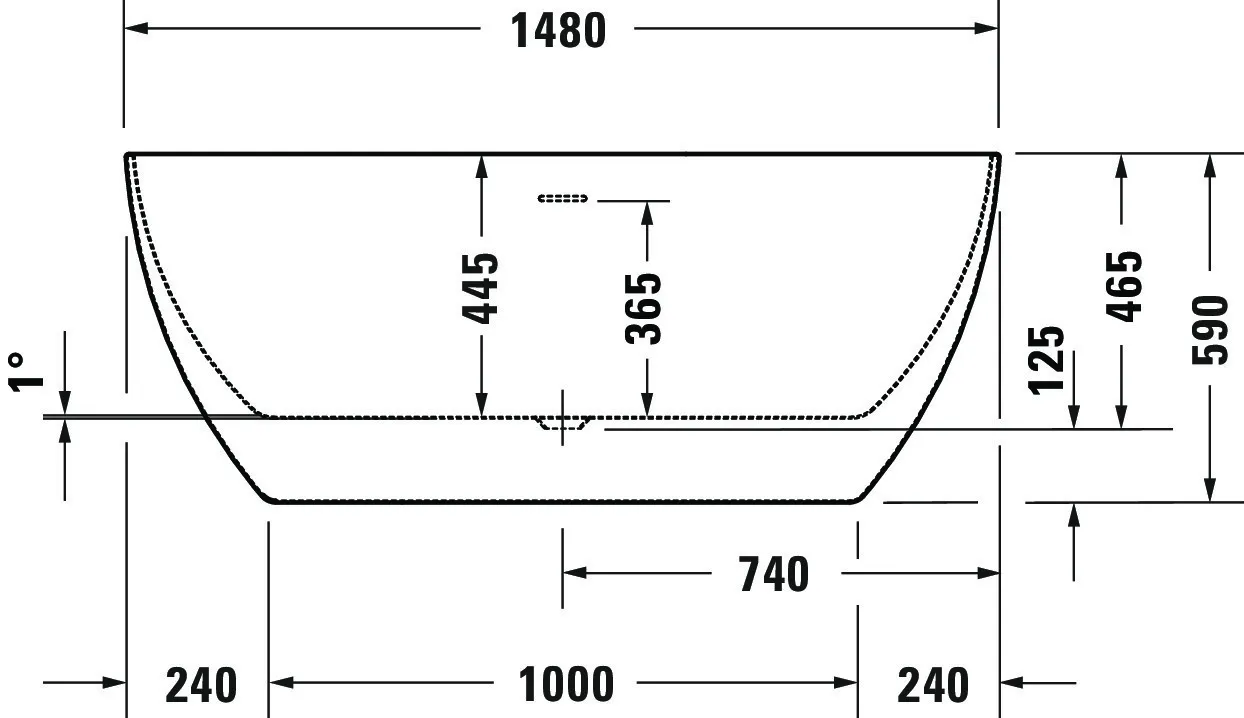 Duravit Badewanne „DuraKanto“ freistehend oval 150 × 75 cm