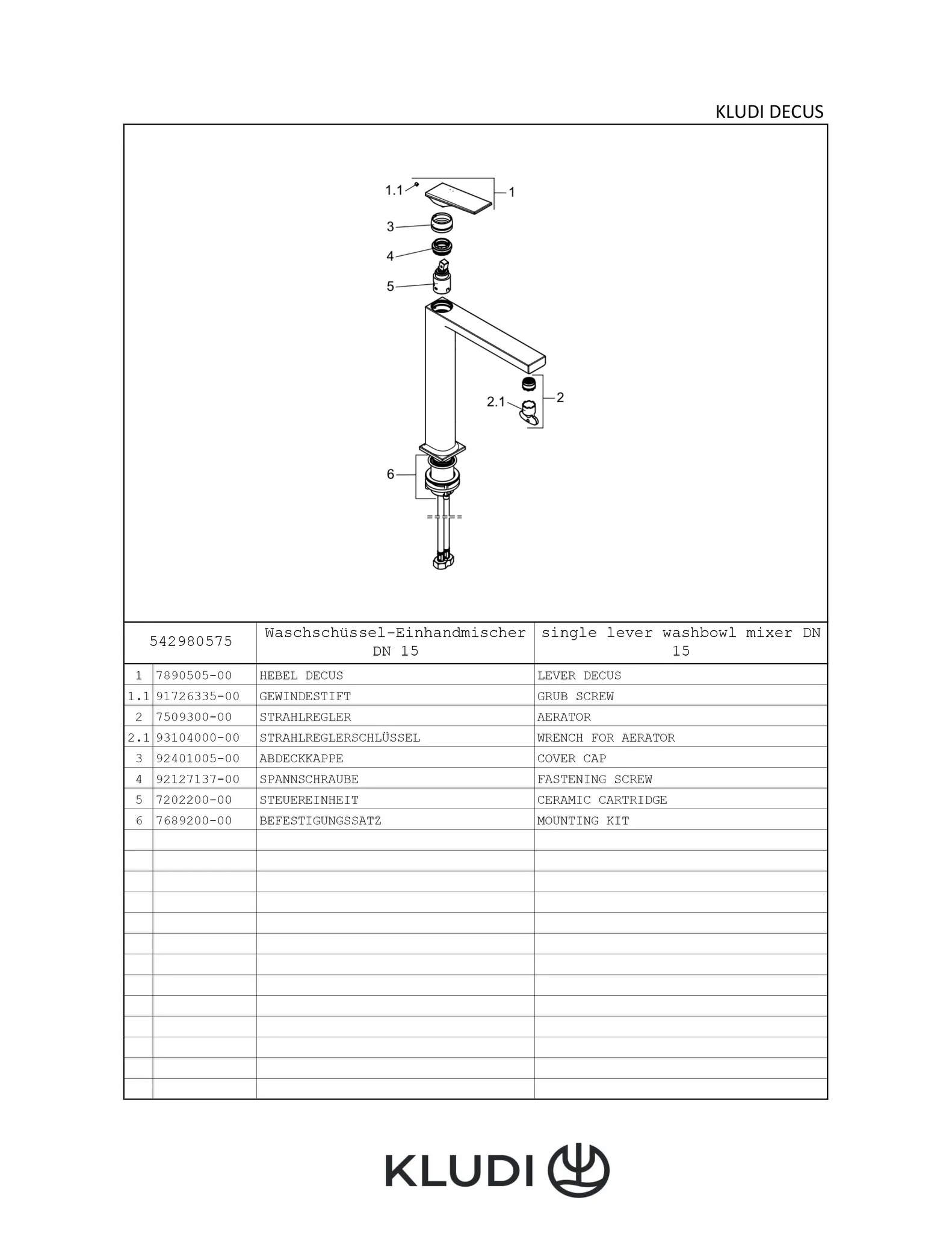 Kludi DECUS Waschschüssel-EHM 240 Einhandmischer chrom Kludi DECUS Waschschüssel-EHM 240 Einhandmischer chrom