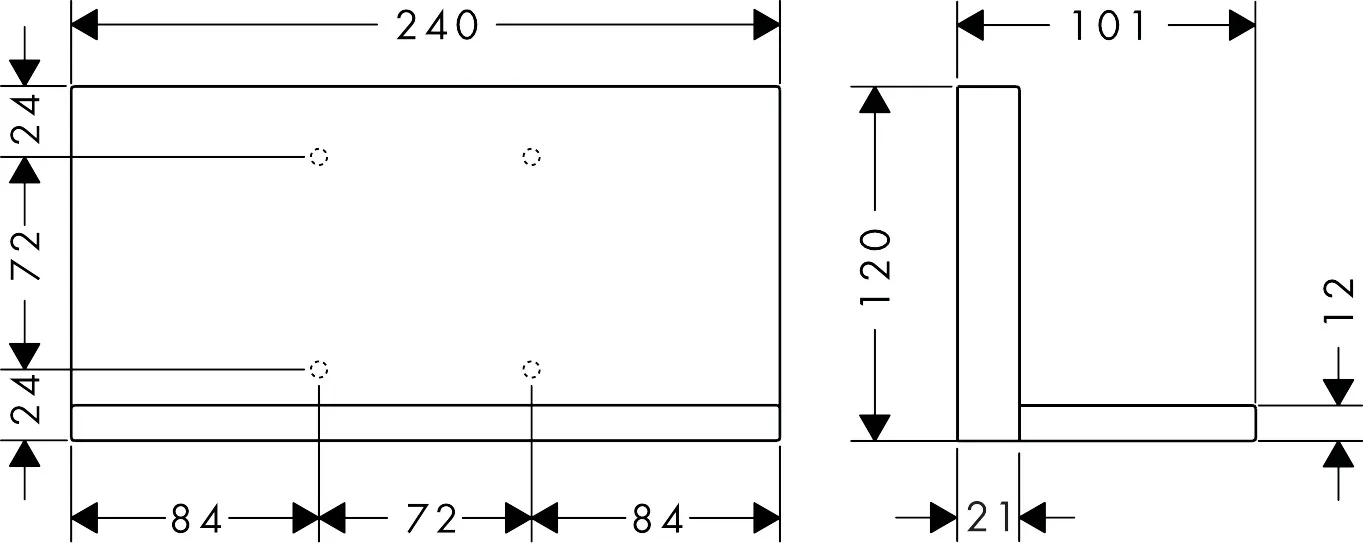 Ablage Axor Starck 240mm chrom Ablage Axor Starck 240mm chrom
