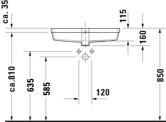 Unterbauwaschtisch „Vero Air“, mit Überlauf