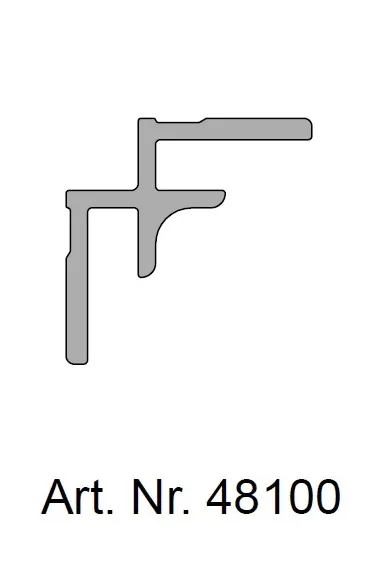 Hoesch Eckprofil innen 250 cm, Silber glänzend, für Renovierungssystem