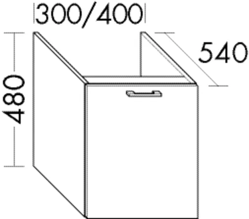 burgbad Hochschrank „Sys30“ 340 × 480 × 580 mm in Schwarz Hochglanz