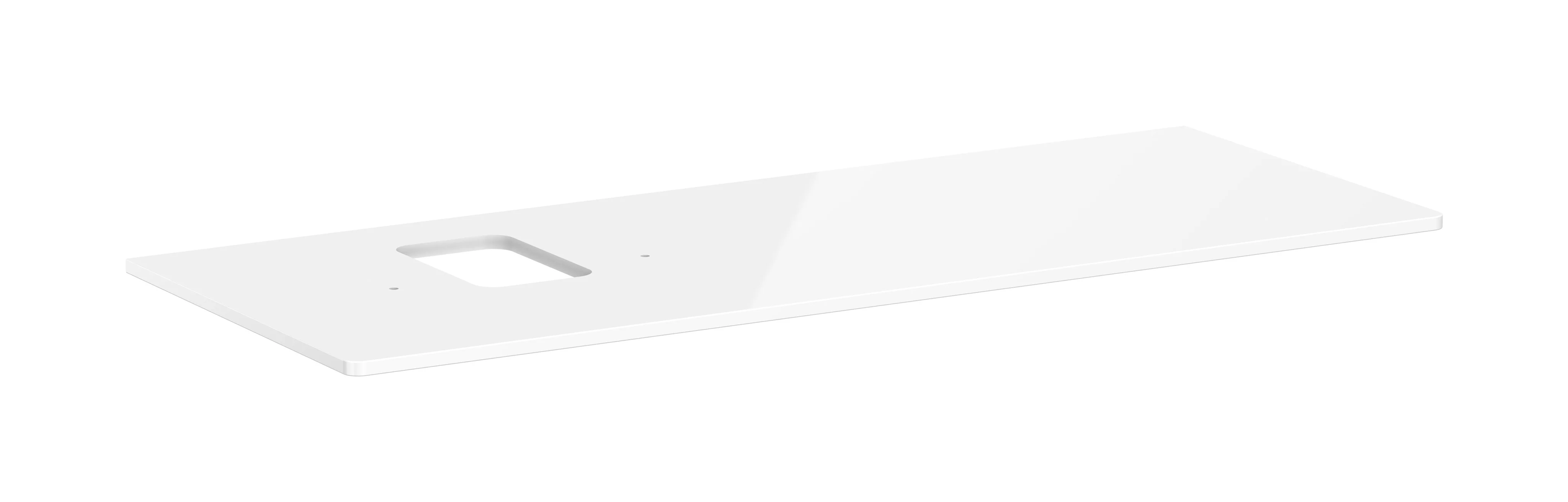 Hansgrohe Xelu Q Konsole, weiß hochglanz, 1360 x 540 mm, mit Ausschnitt links für Aufsatzwaschtisch mit Hahnloch